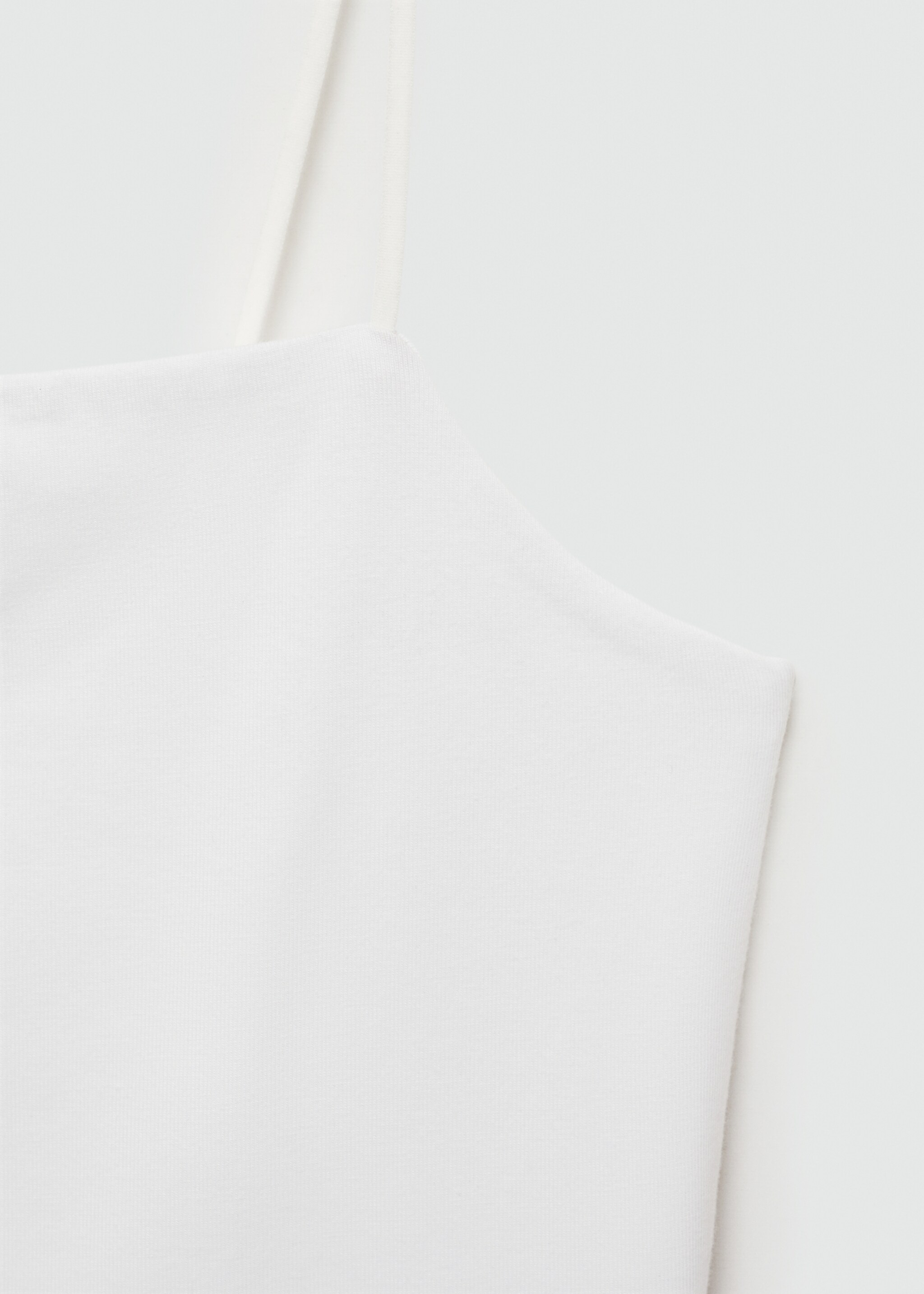 Strapless straight-neck top - Details of the article 8, White. Ref: 77084037-00.