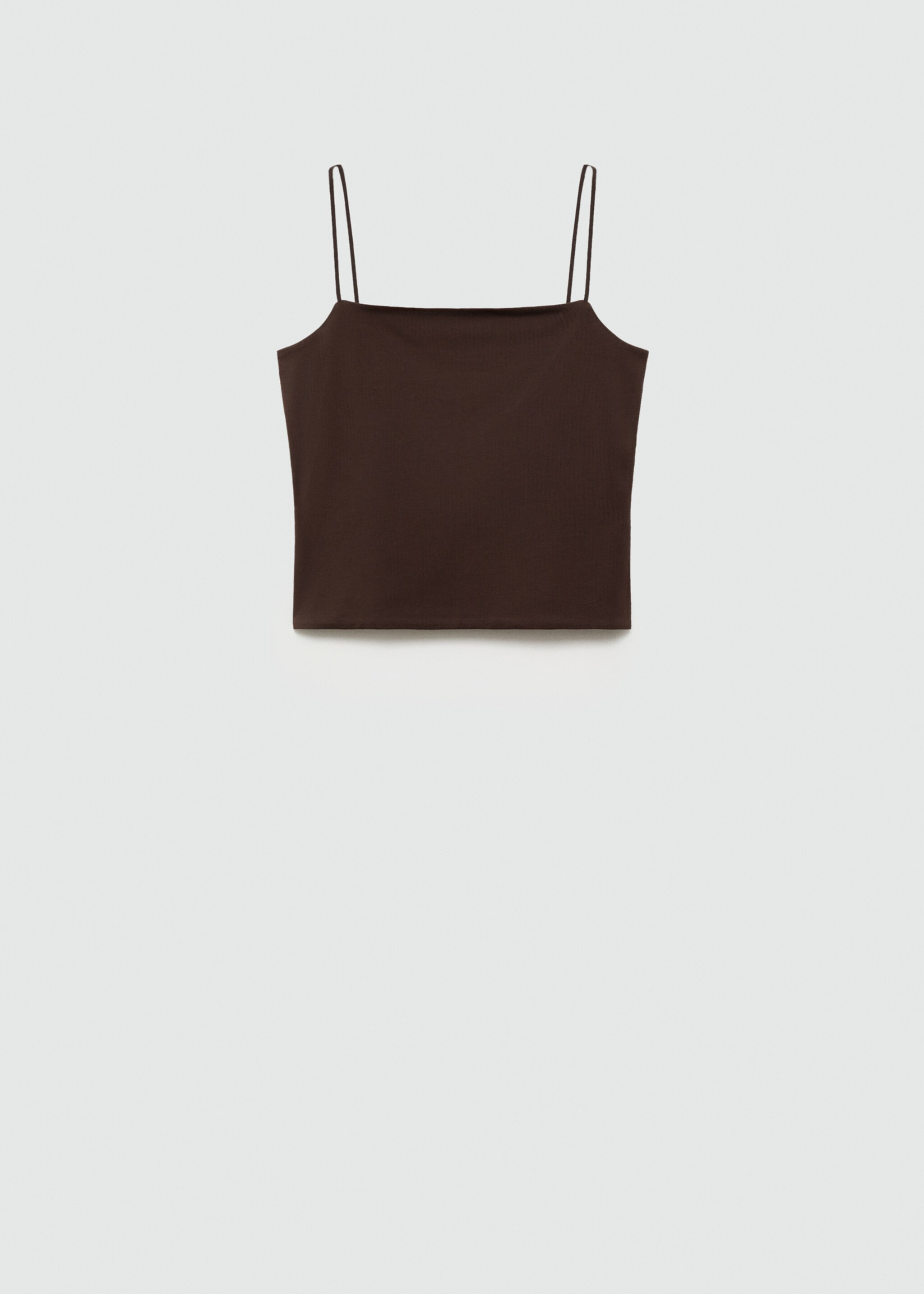 Strapless straight-neck top - Article without model, Brown. Ref: 77084037-00.