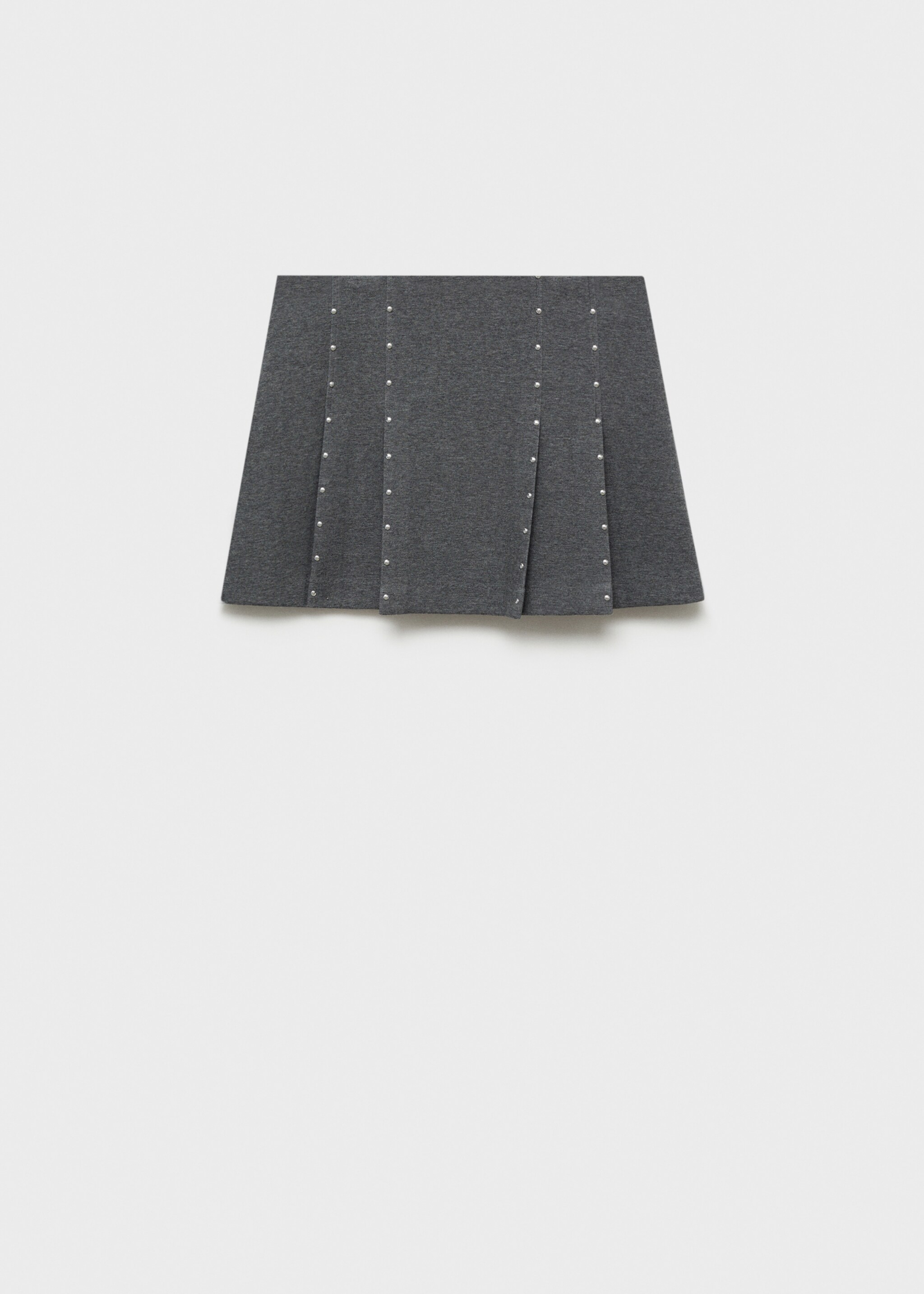 Mini-skirt with studs - Article without model, Medium Heather Grey. Ref: 77084050-00.