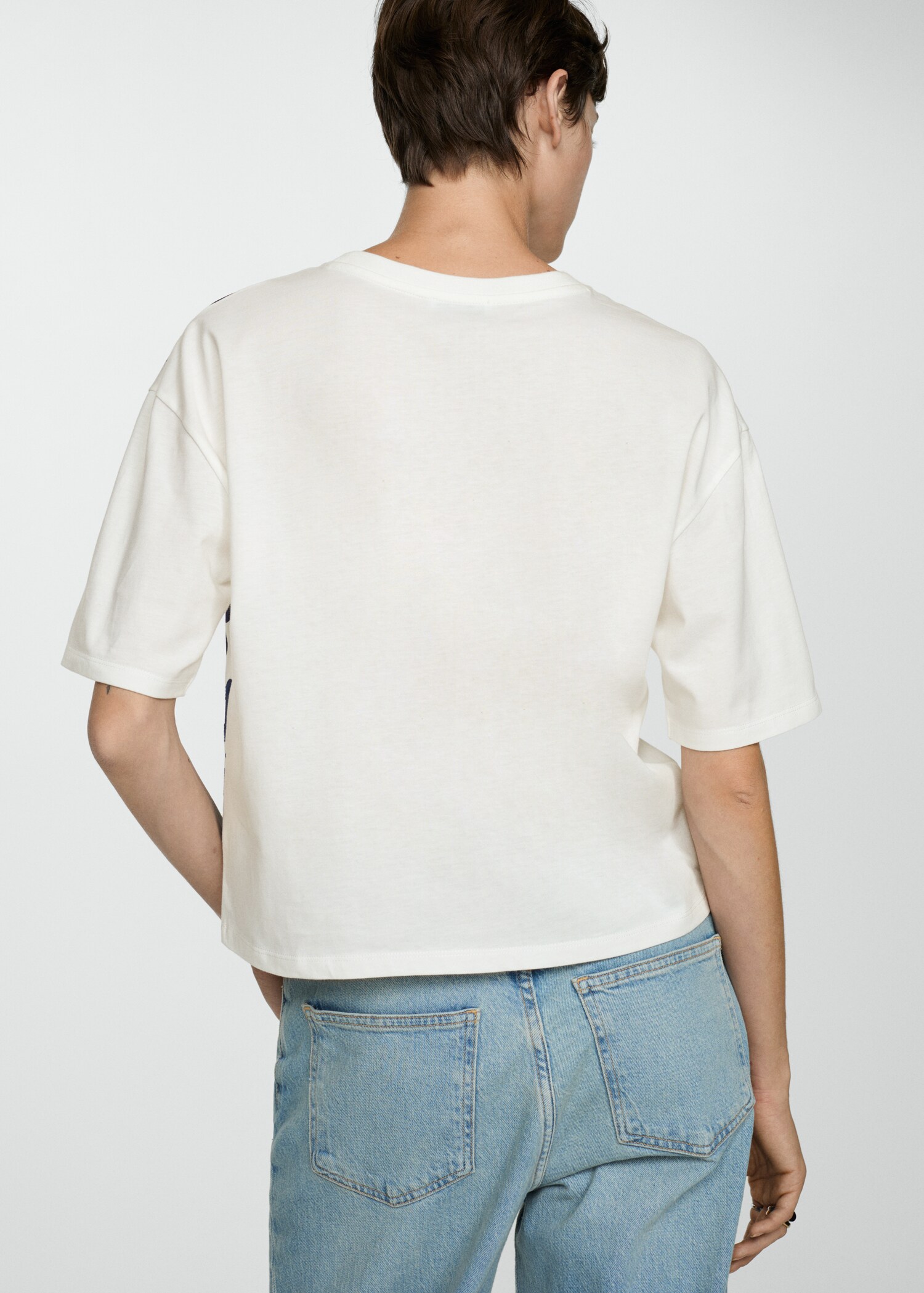 Bedrucktes Baumwoll-T-Shirt - Rückseite des Artikels
