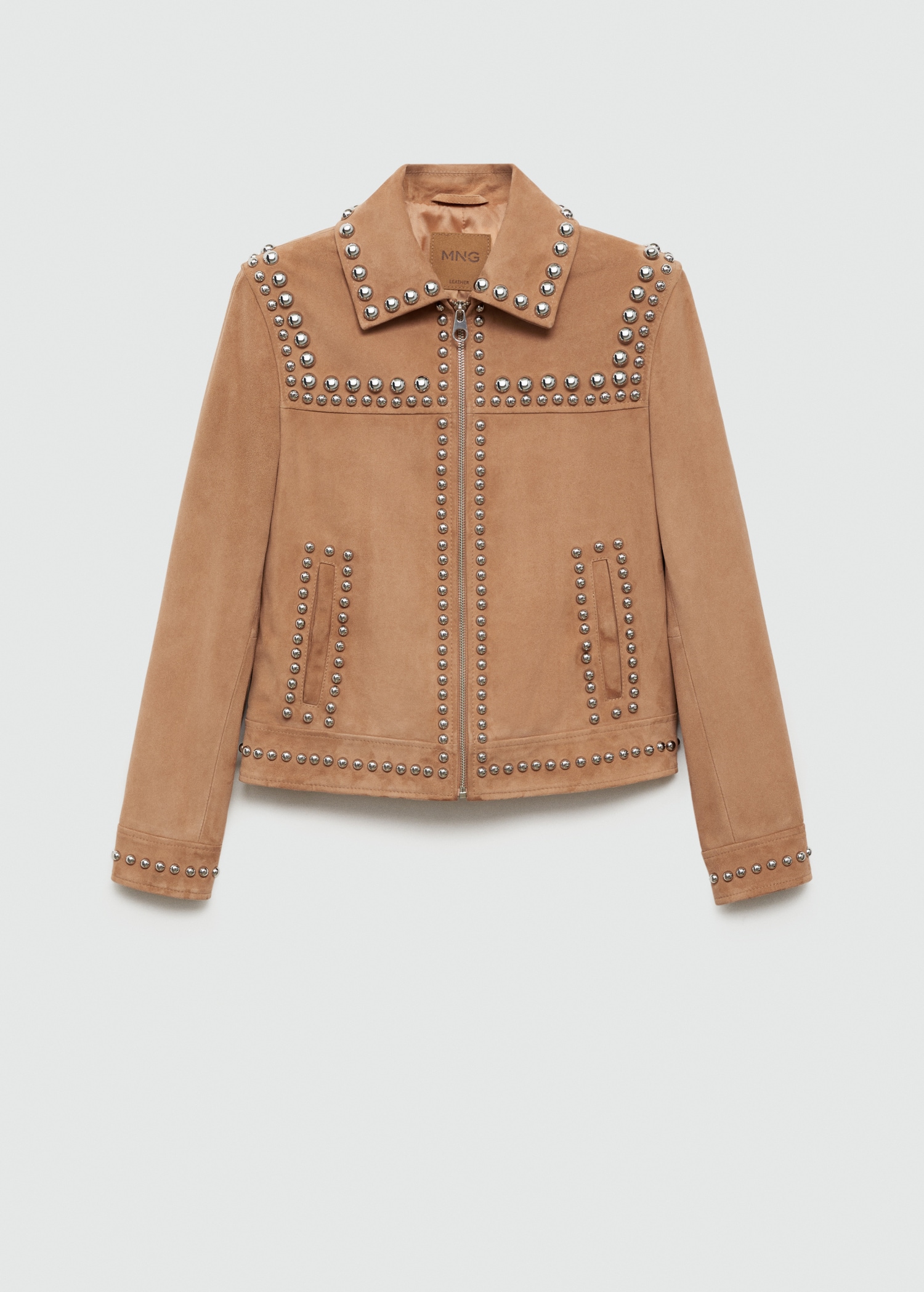 Studded leather jacket Women MANGO OUTLET Sweden