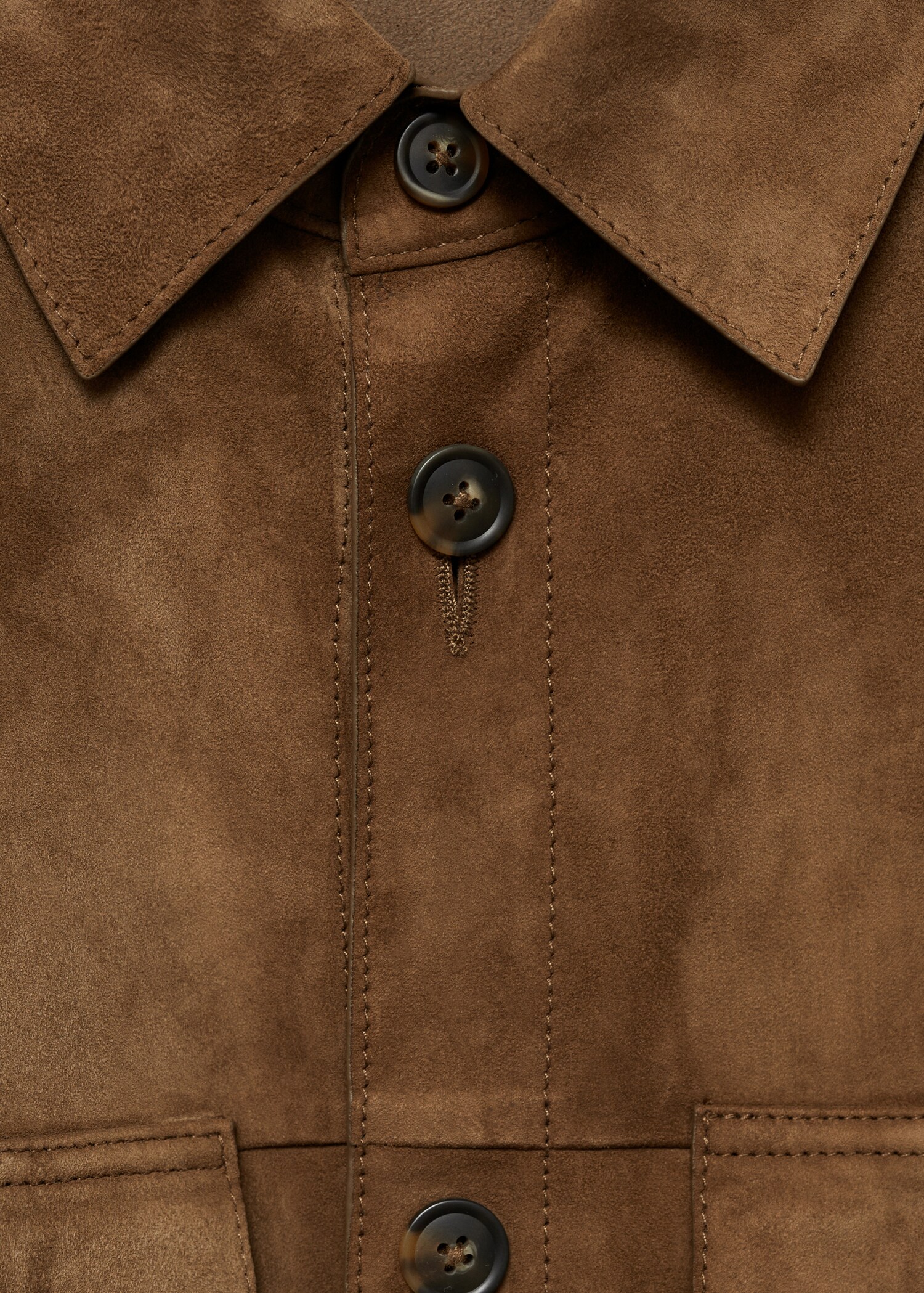Overshirt aus 100 % Wildleder mit Taschen - Detail des Artikels 8