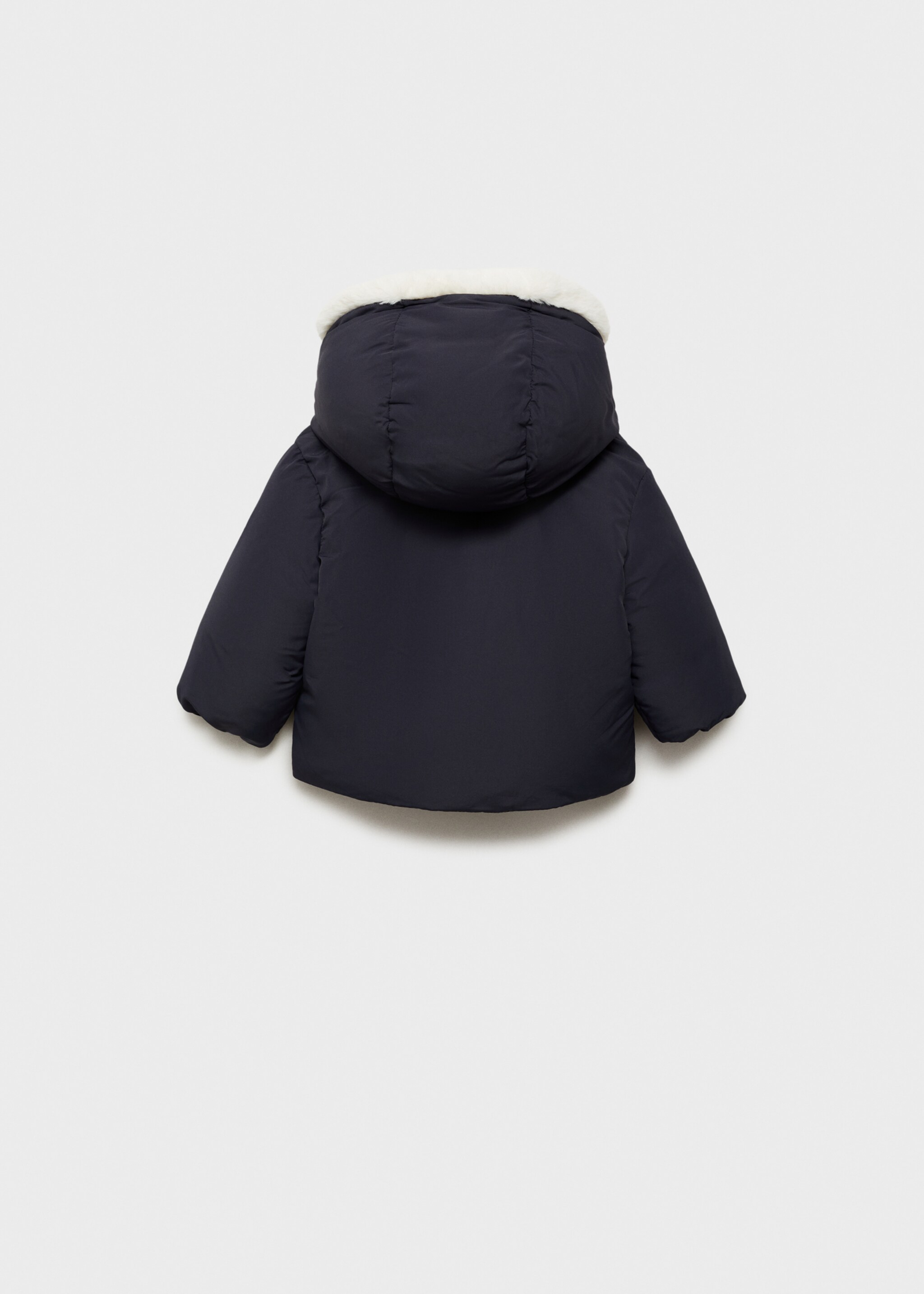 Anorak mit Kunstpelzkapuze - Rückseite des Artikels, Dunkles Marineblau. Ref: 77084434-00.