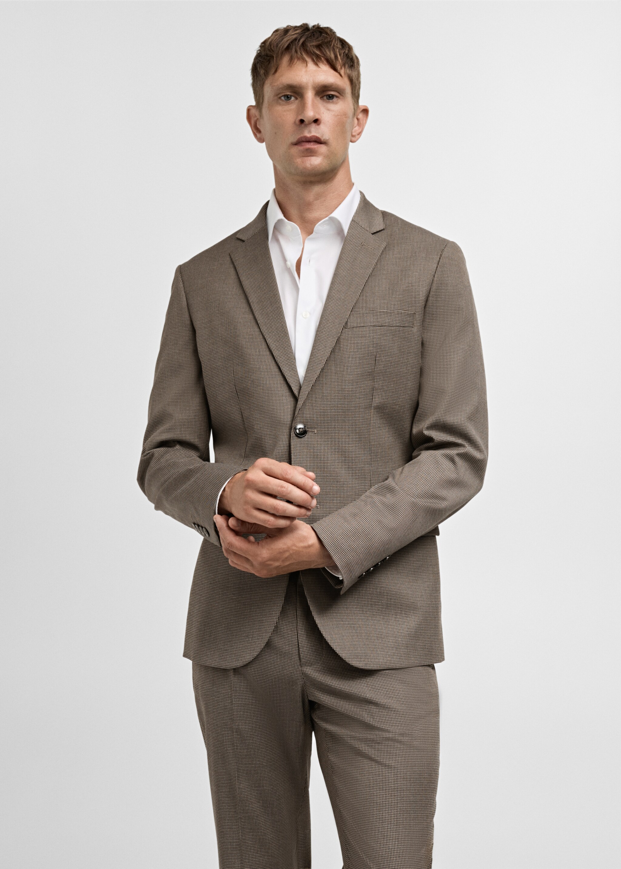 100% merino wool sweater with zip-up collar - Medium plane, Beige. Ref: 77084438-00.