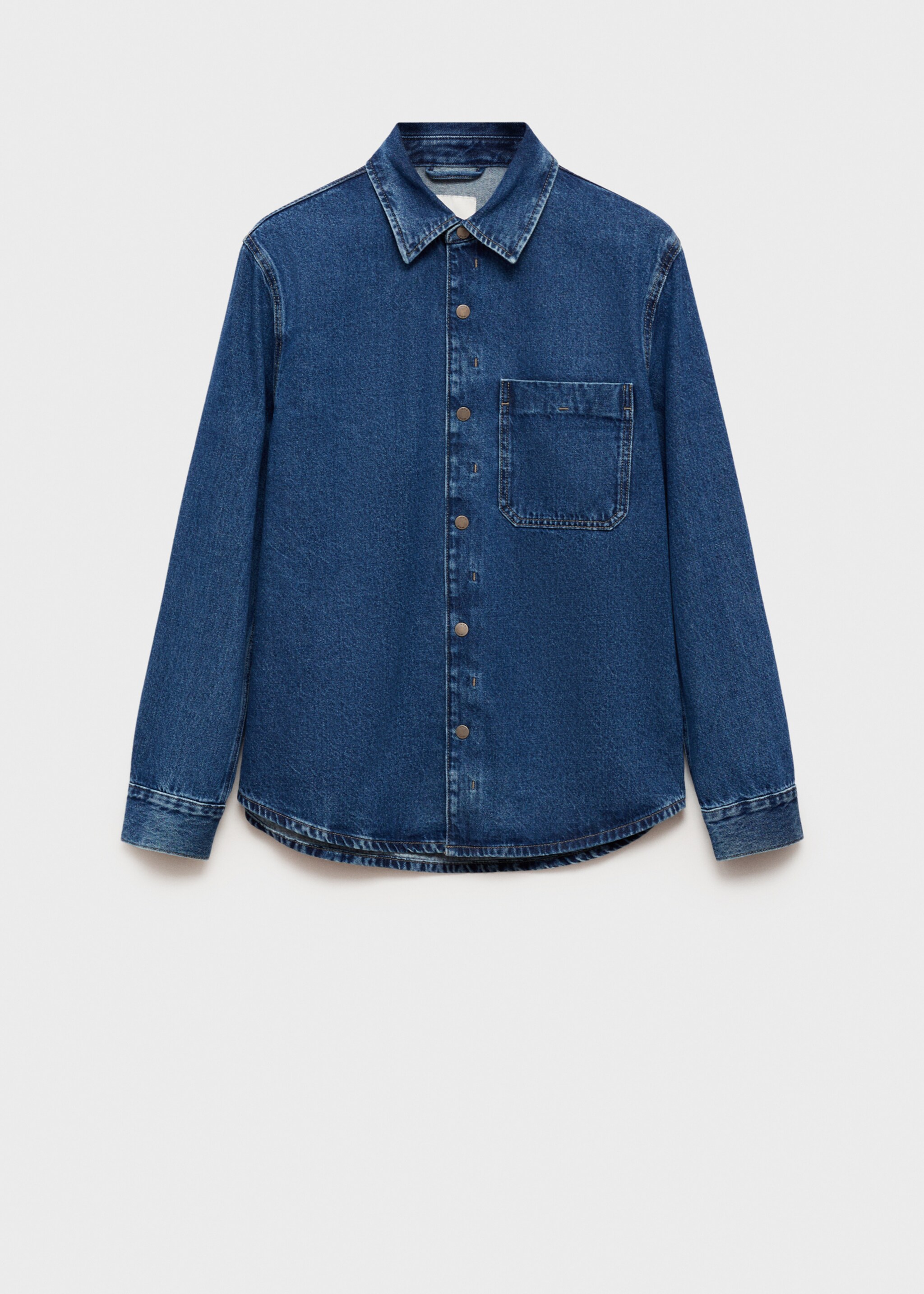Denim overjasje met zak - Artikel zonder model, Middenblauw. Ref: 77084439-00.
