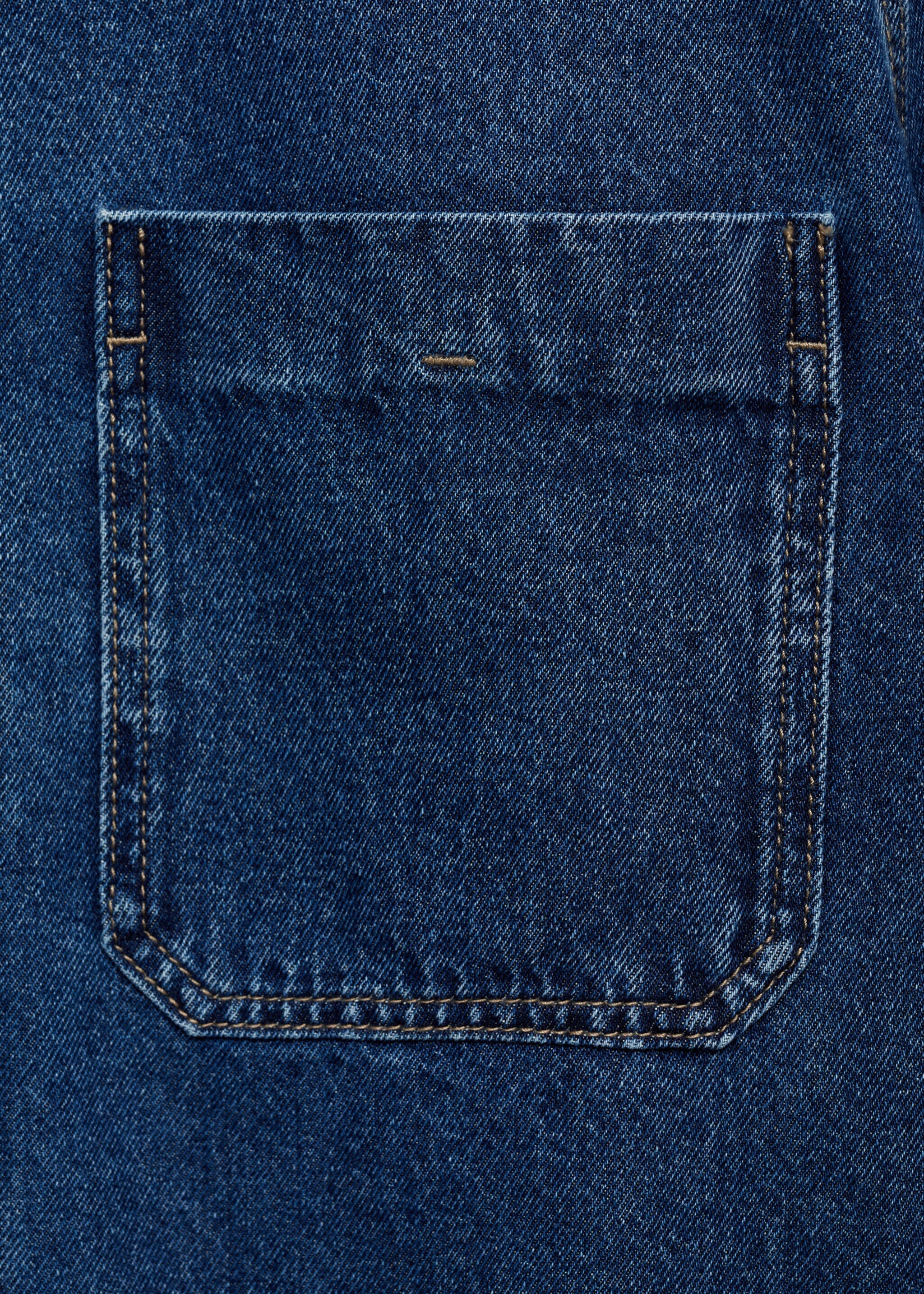 Denim overjasje met zak - Detail van het artikel 0, Middenblauw. Ref: 77084439-00.