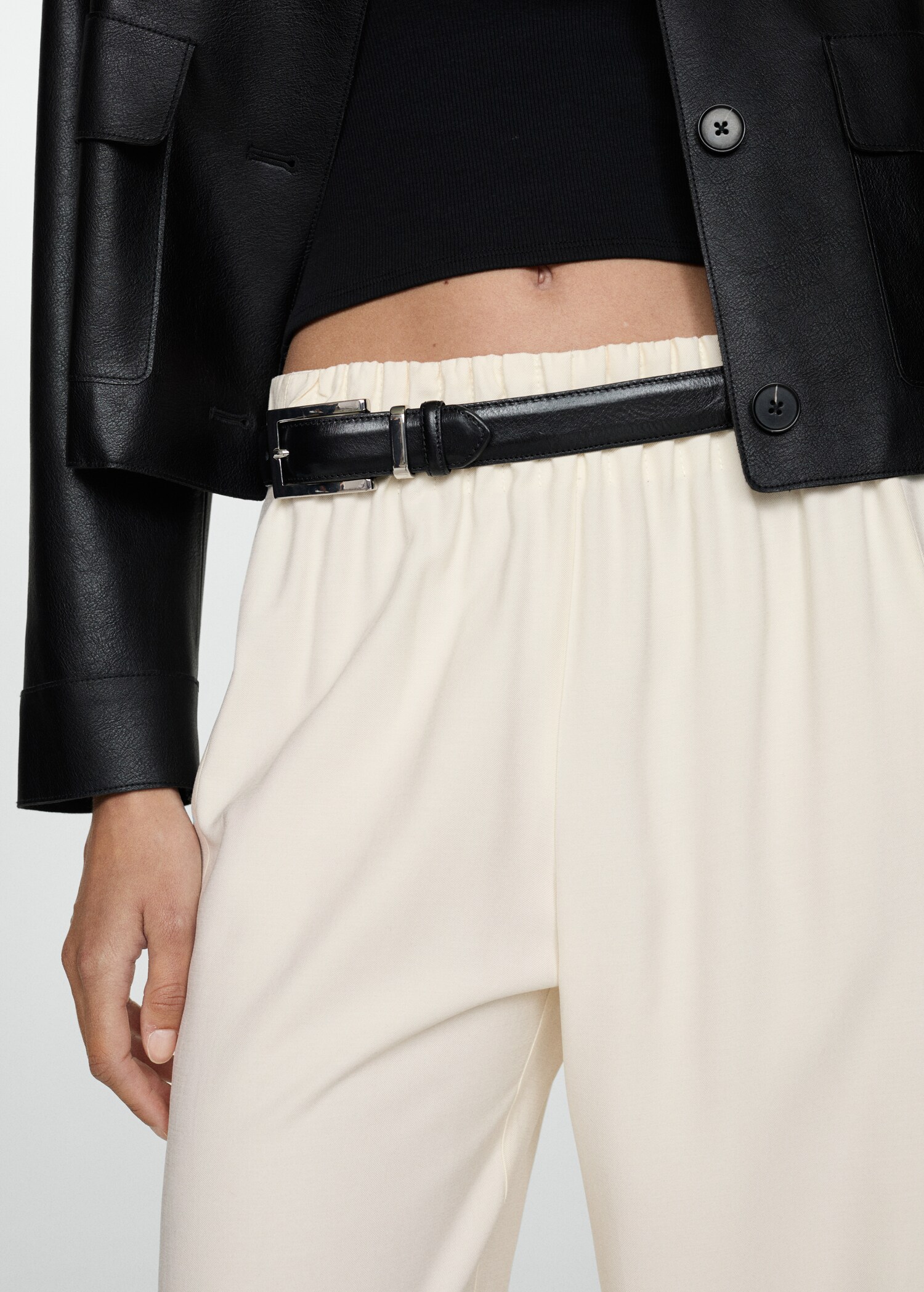 Wideleg trousers with elastic waist - Details of the article 6