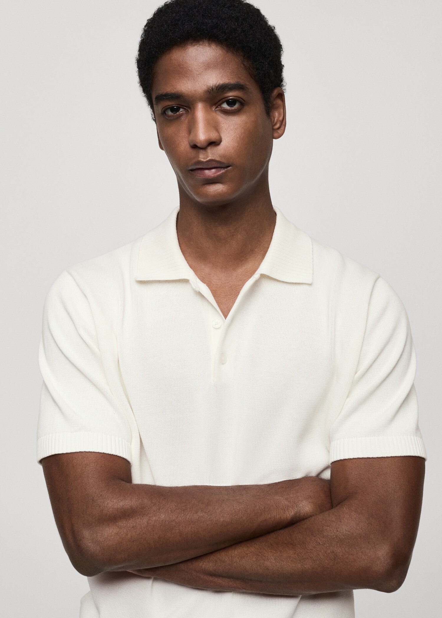 Fine-knit cotton polo shirt - Details of the article 1