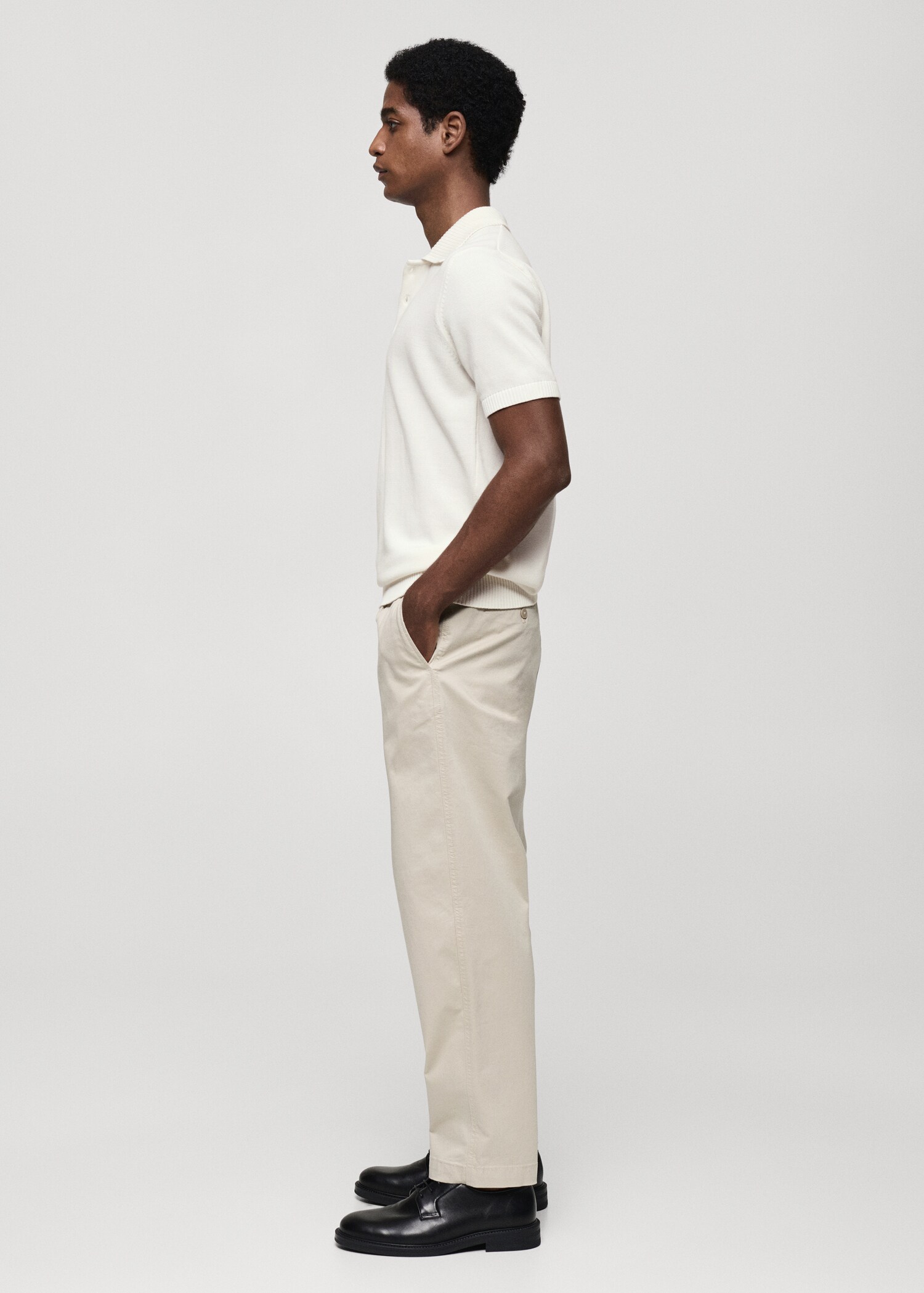 Fine-knit cotton polo shirt - Details of the article 2