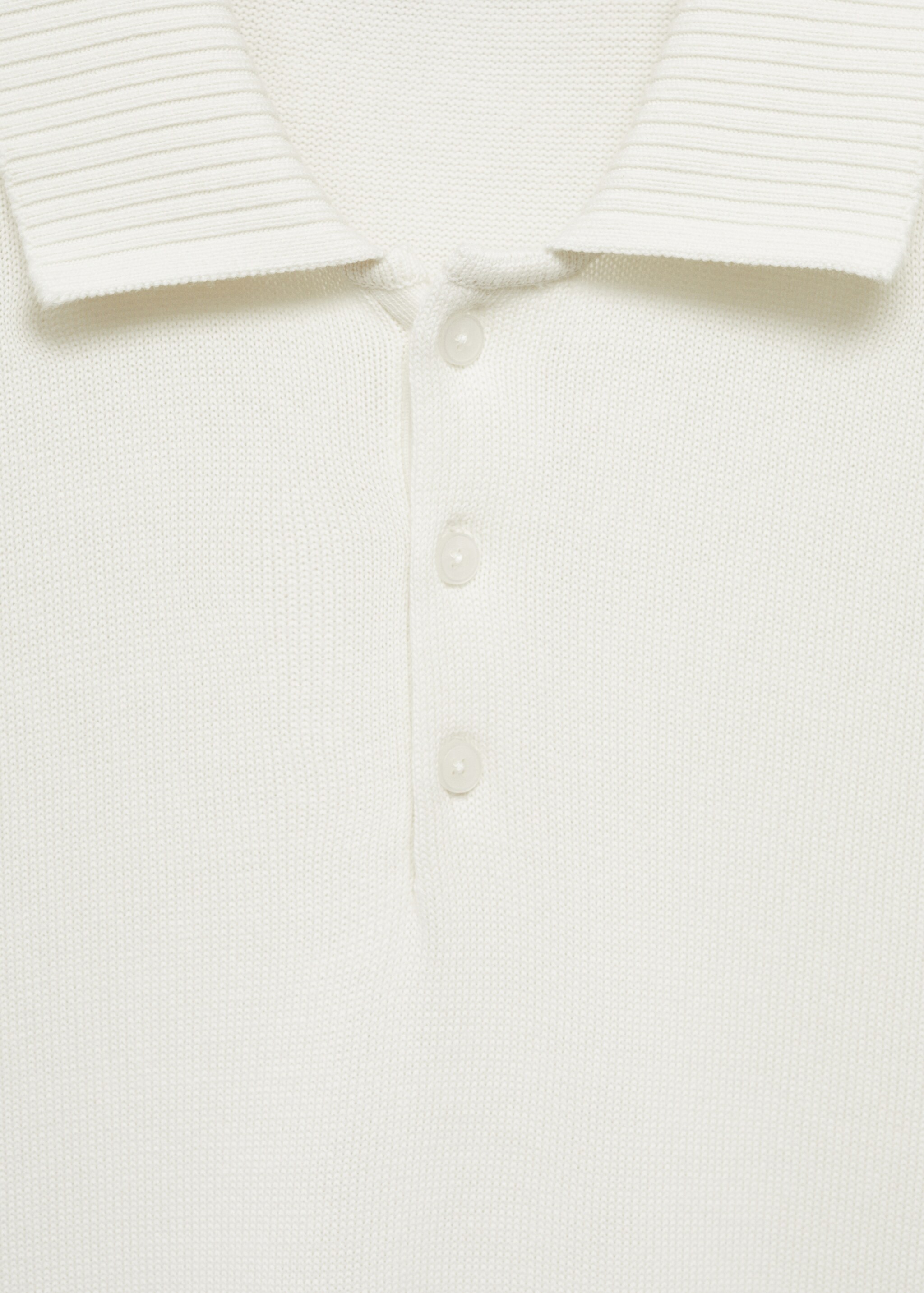 Feinstrick-Poloshirt aus Baumwolle - Detail des Artikels 8, Cremeweiß. Ref: 77084443-00.