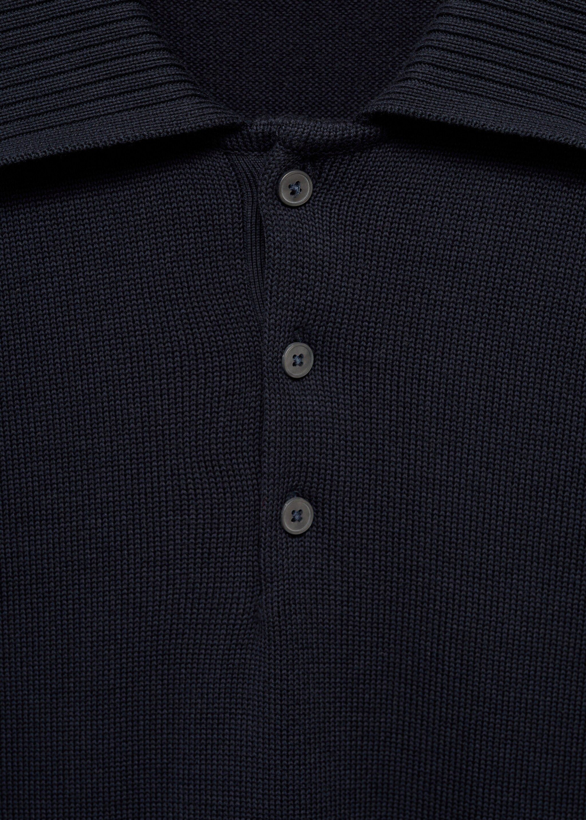 Polo punto fino algodón - Detalle del artículo 8, Azul marino oscuro. Ref: 77084443-00.