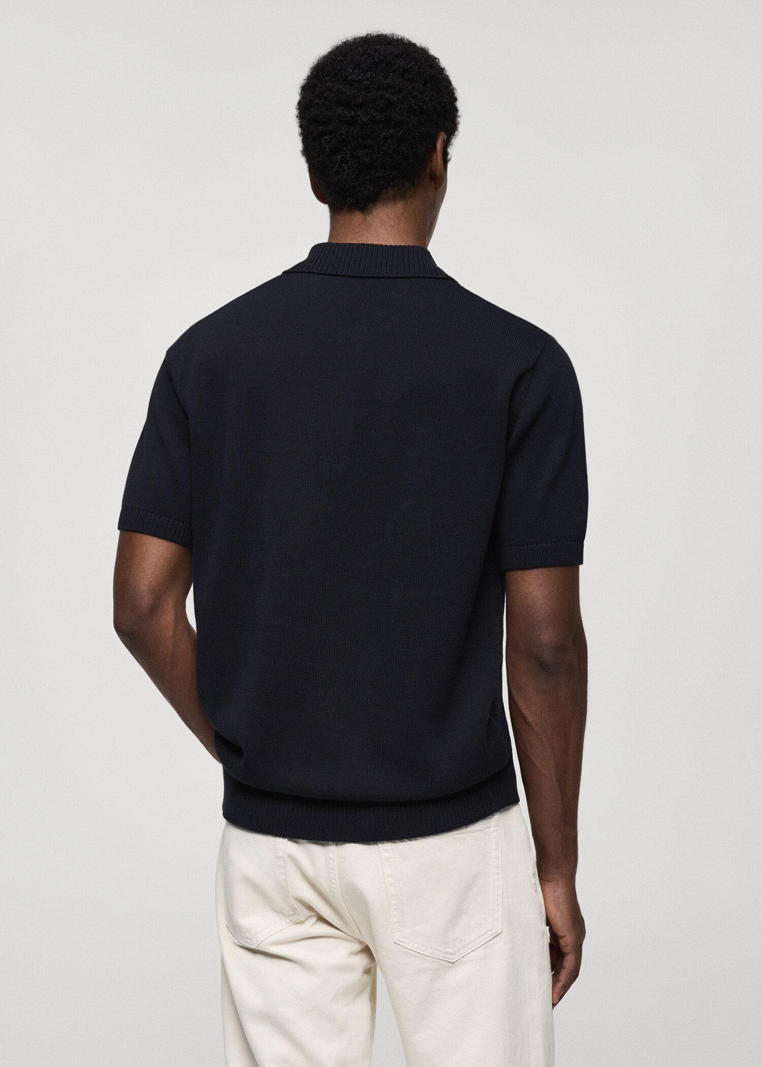Fine-knit cotton polo shirt - Reverse of the article
