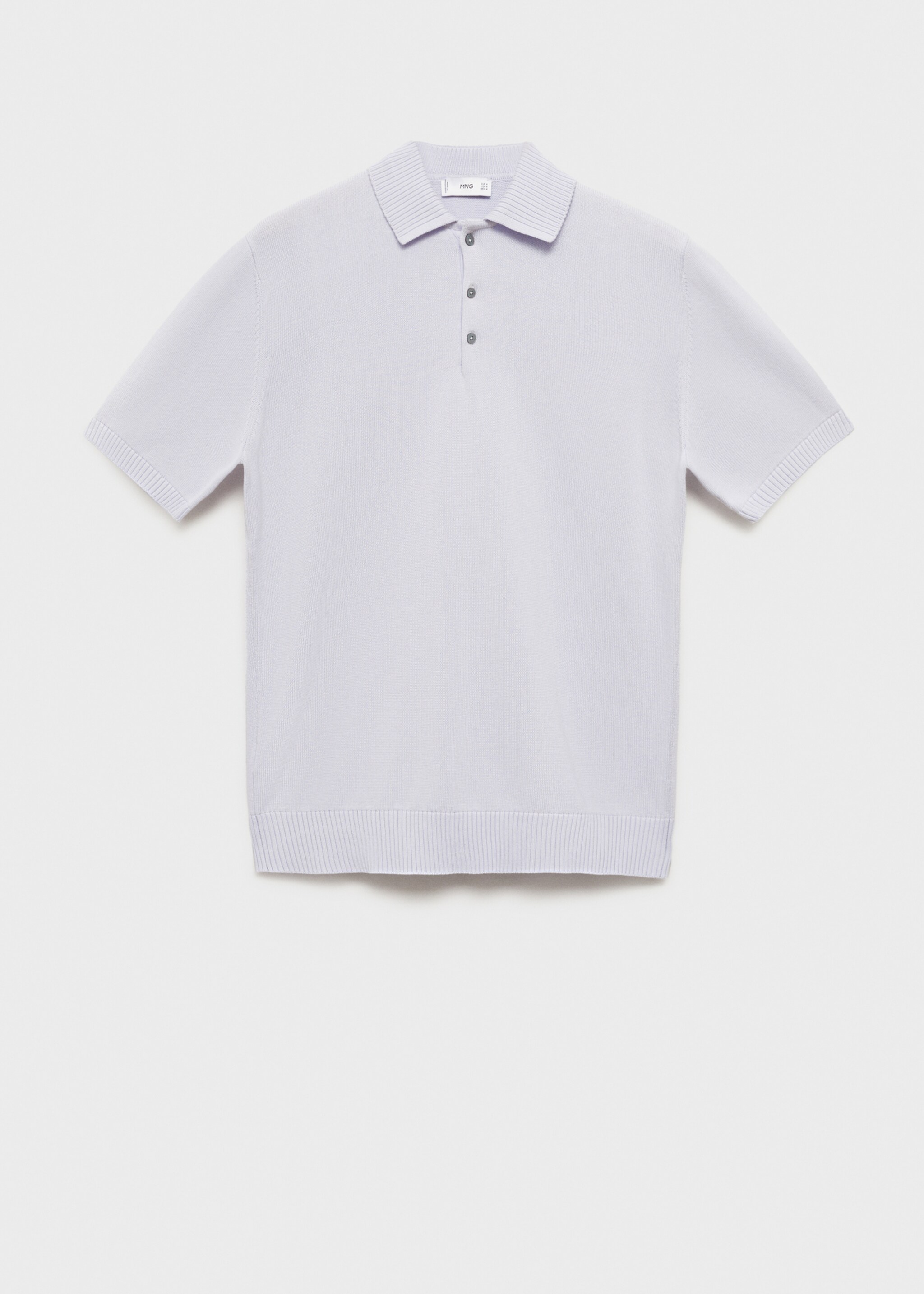 Fine-knit cotton polo shirt - Article without model, Lilac. Ref: 77084443-00.