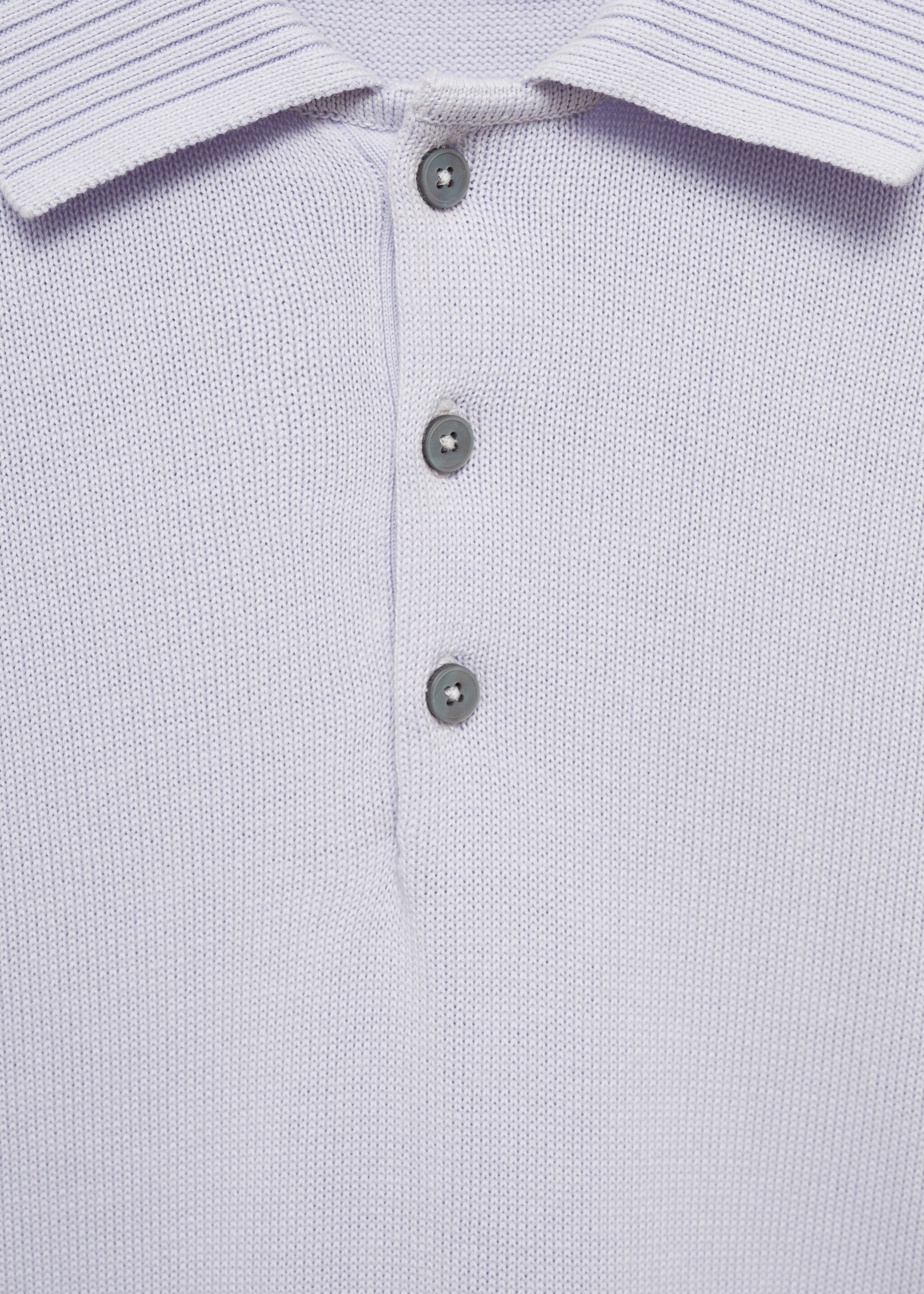 Fine-knit cotton polo shirt - Details of the article 8, Lilac. Ref: 77084443-00.