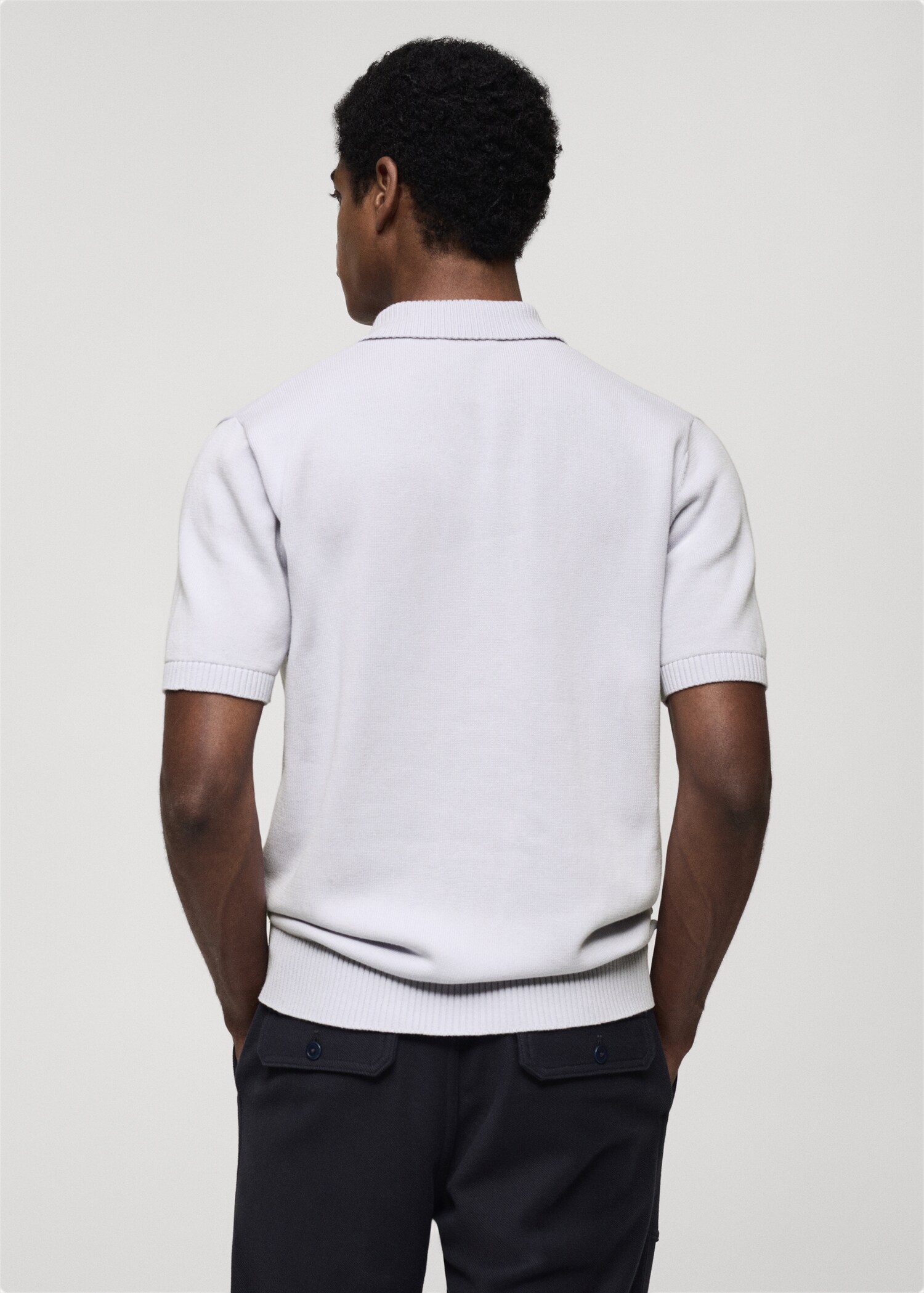 Fine-knit cotton polo shirt - Reverse of the article
