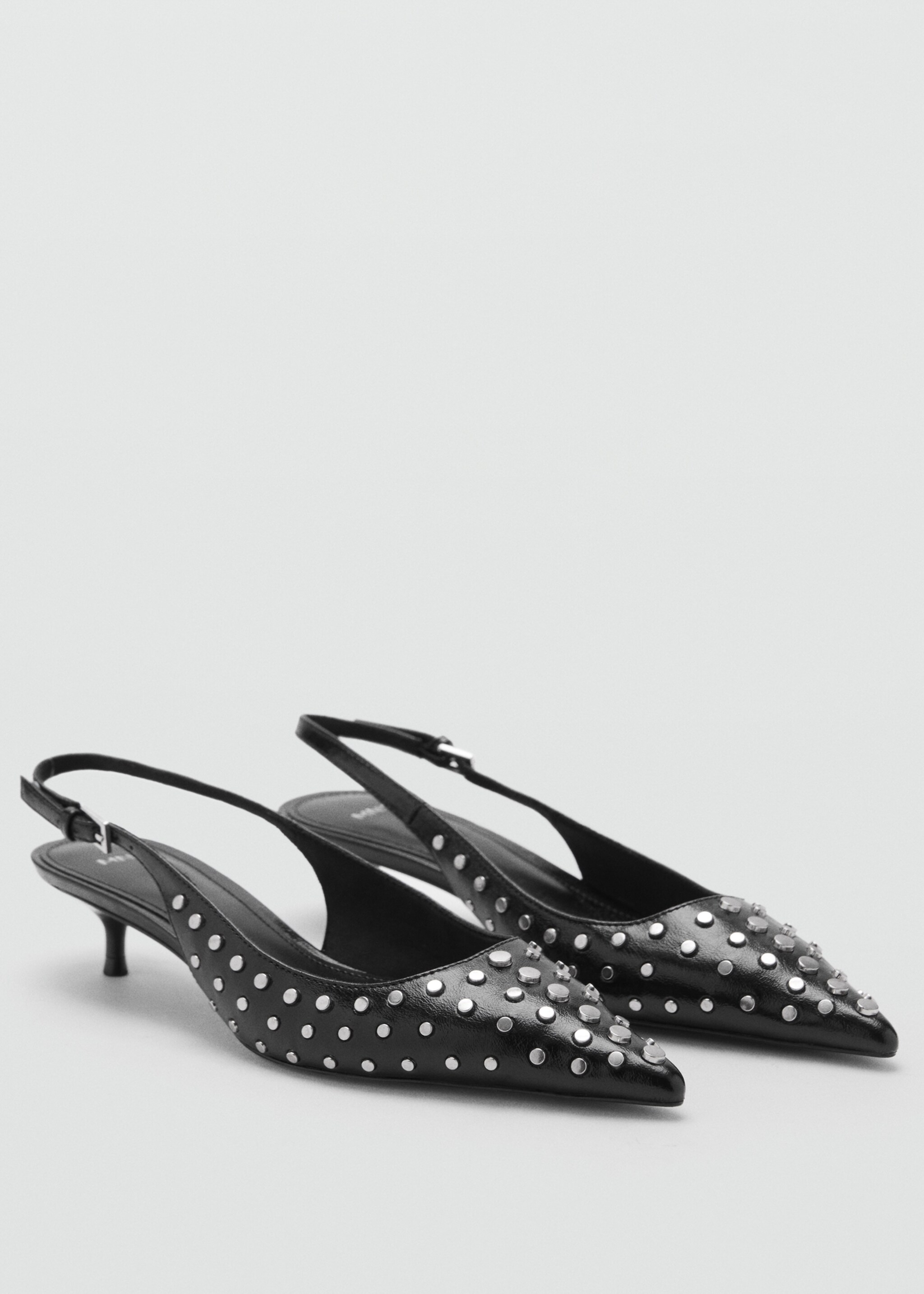 Studded slingback shoes - Medium plane, Black. Ref: 77084446-00.