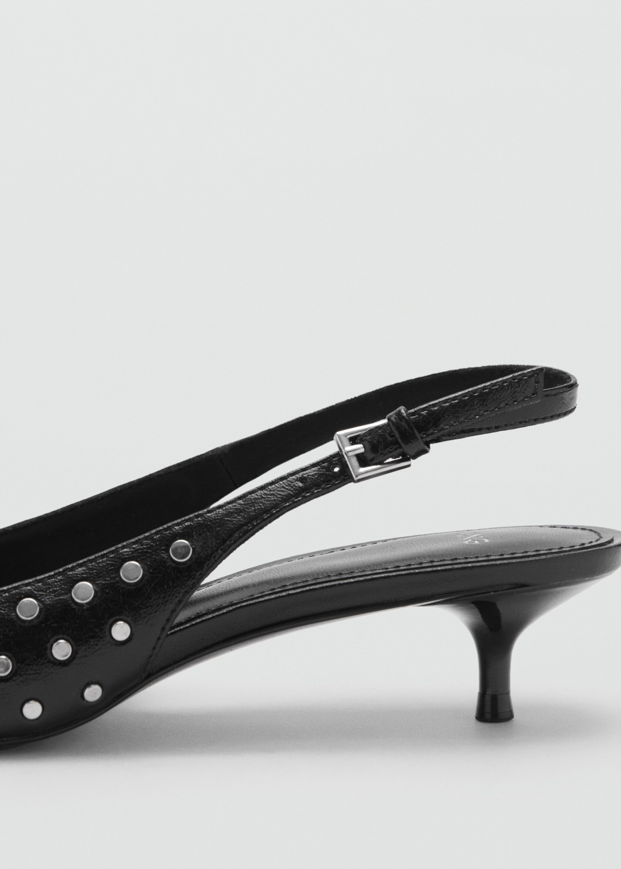 Studded slingback shoes - Details of the article 1, Black. Ref: 77084446-00.