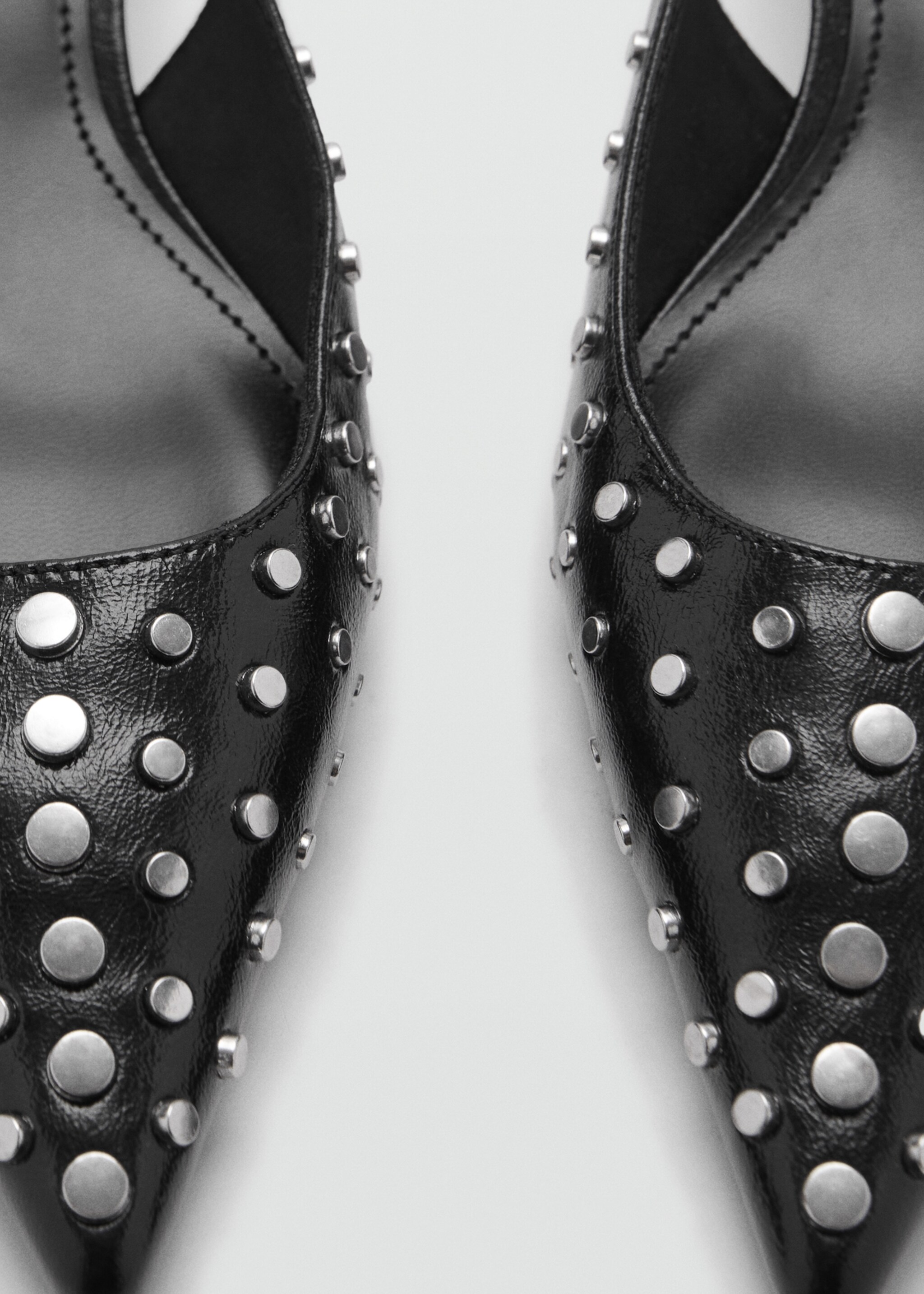 Studded slingback shoes - Details of the article 3, Black. Ref: 77084446-00.