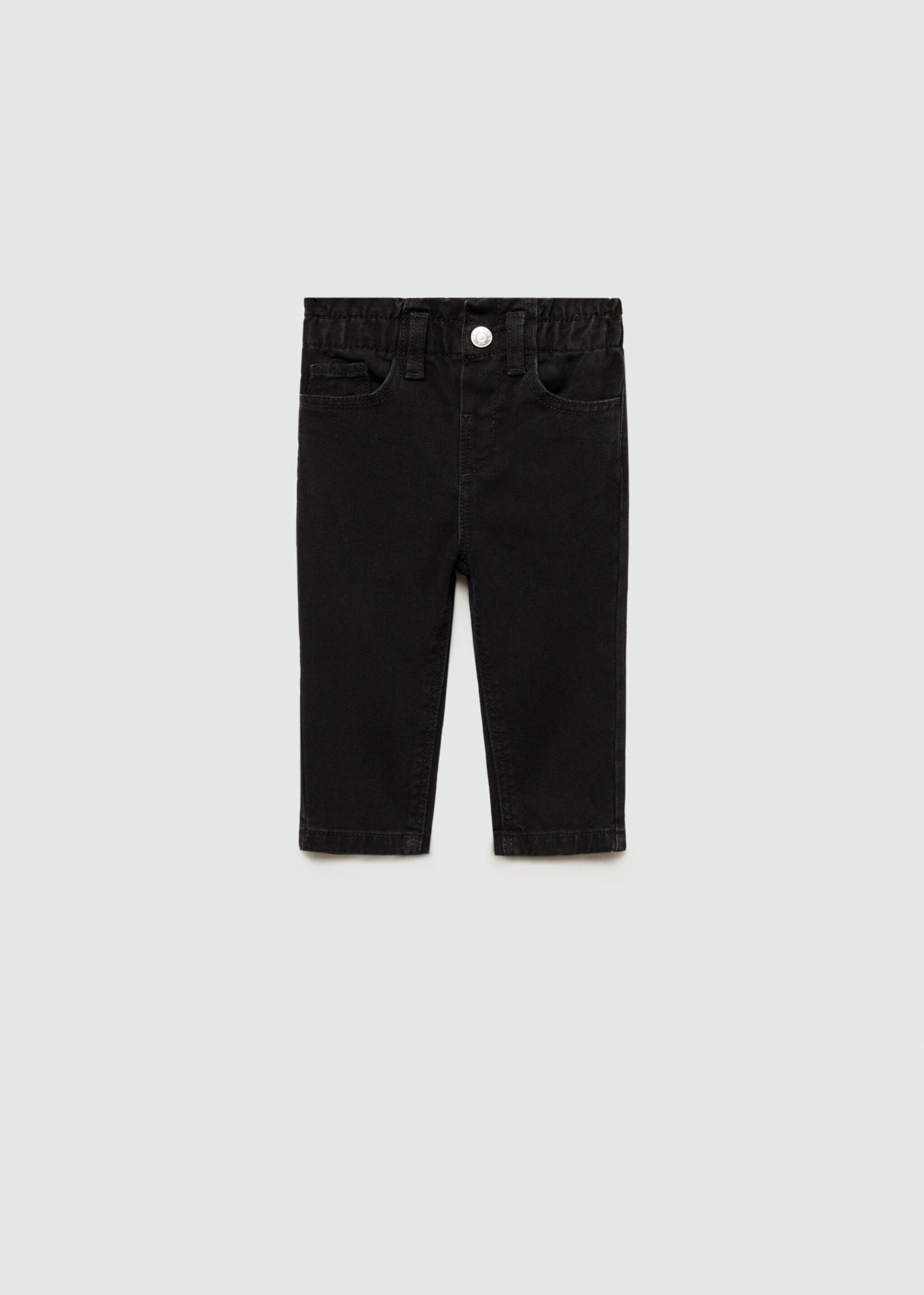 Paperbag-Jeans - Artikel ohne Model, Black denim. Ref: 77084757-00.