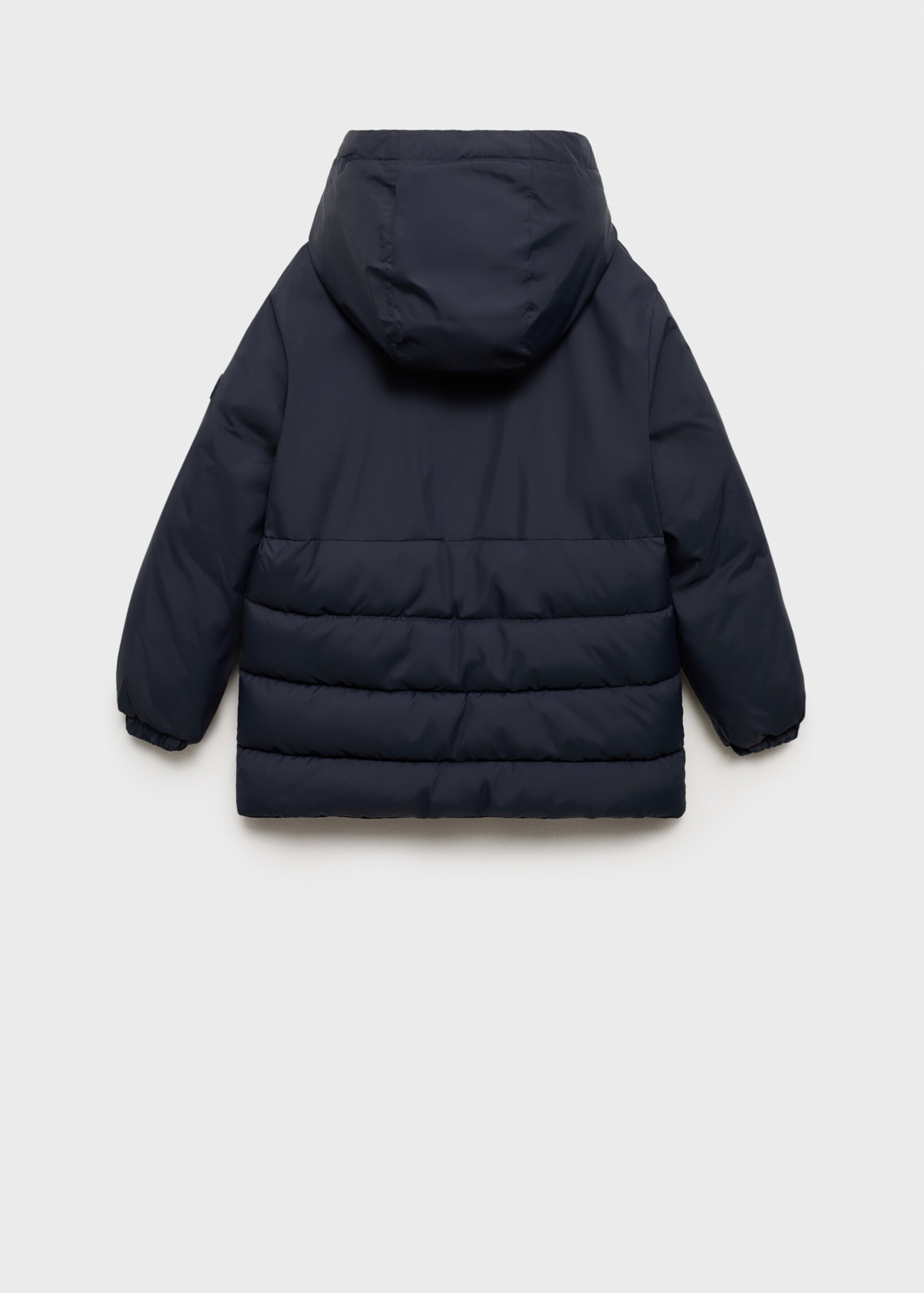 Water-repellent hood puffer coat - Reverse of the article, Dark Navy. Ref: 77084758-00.