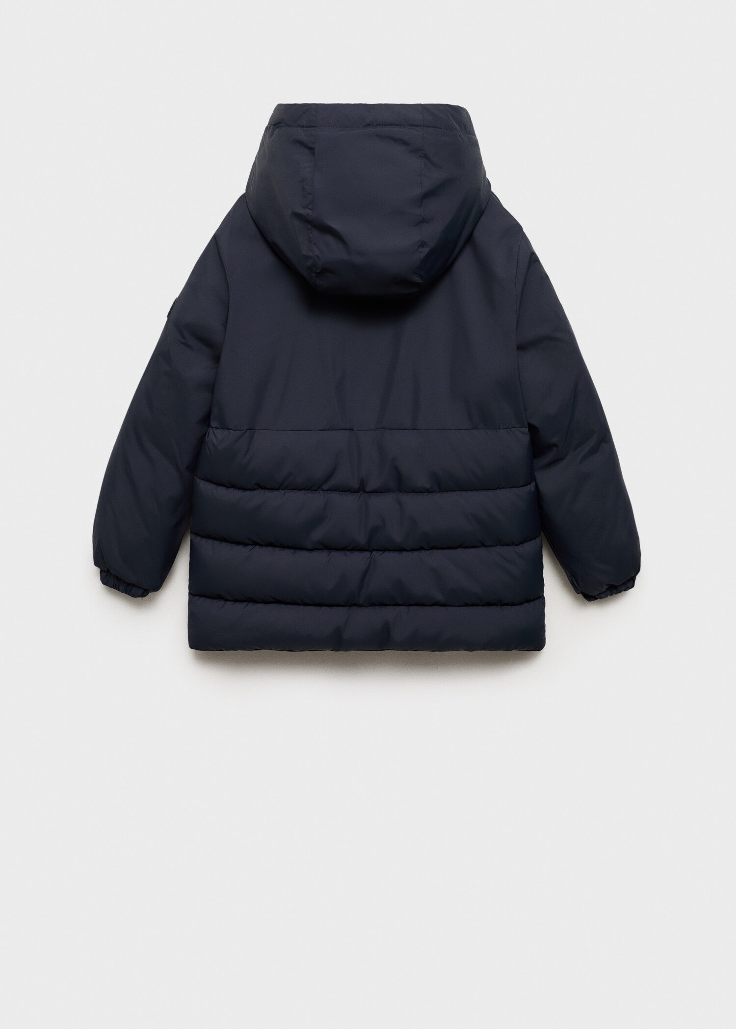 Water-repellent hood puffer coat - Reverse of the article