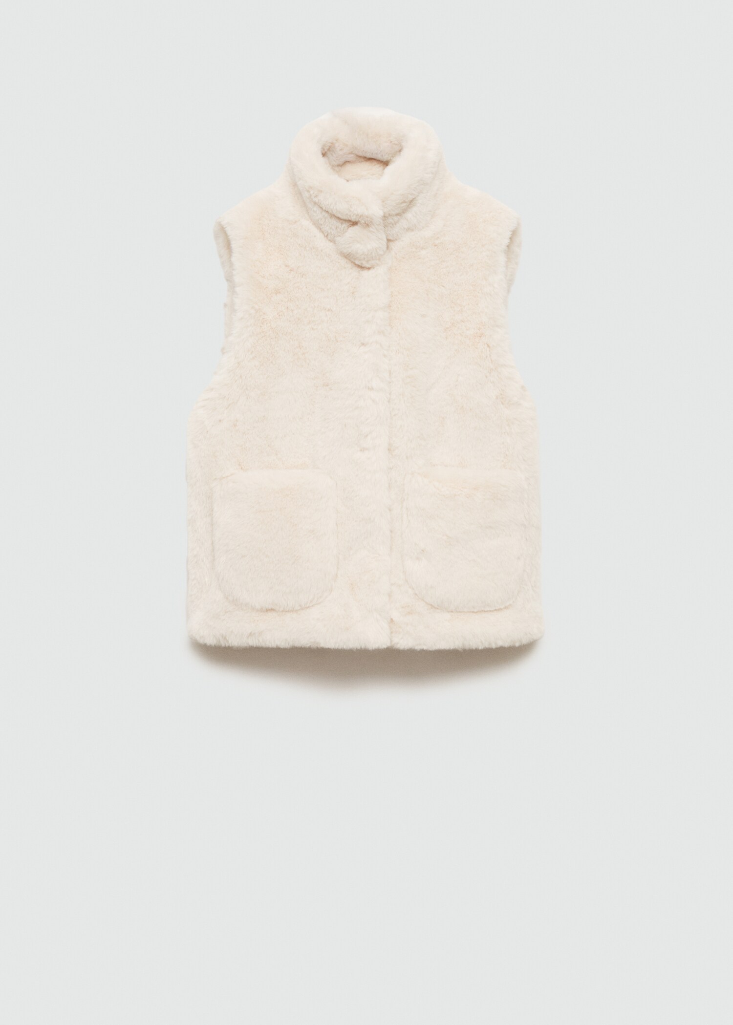 Fur-effect gilet with pockets - Article without model