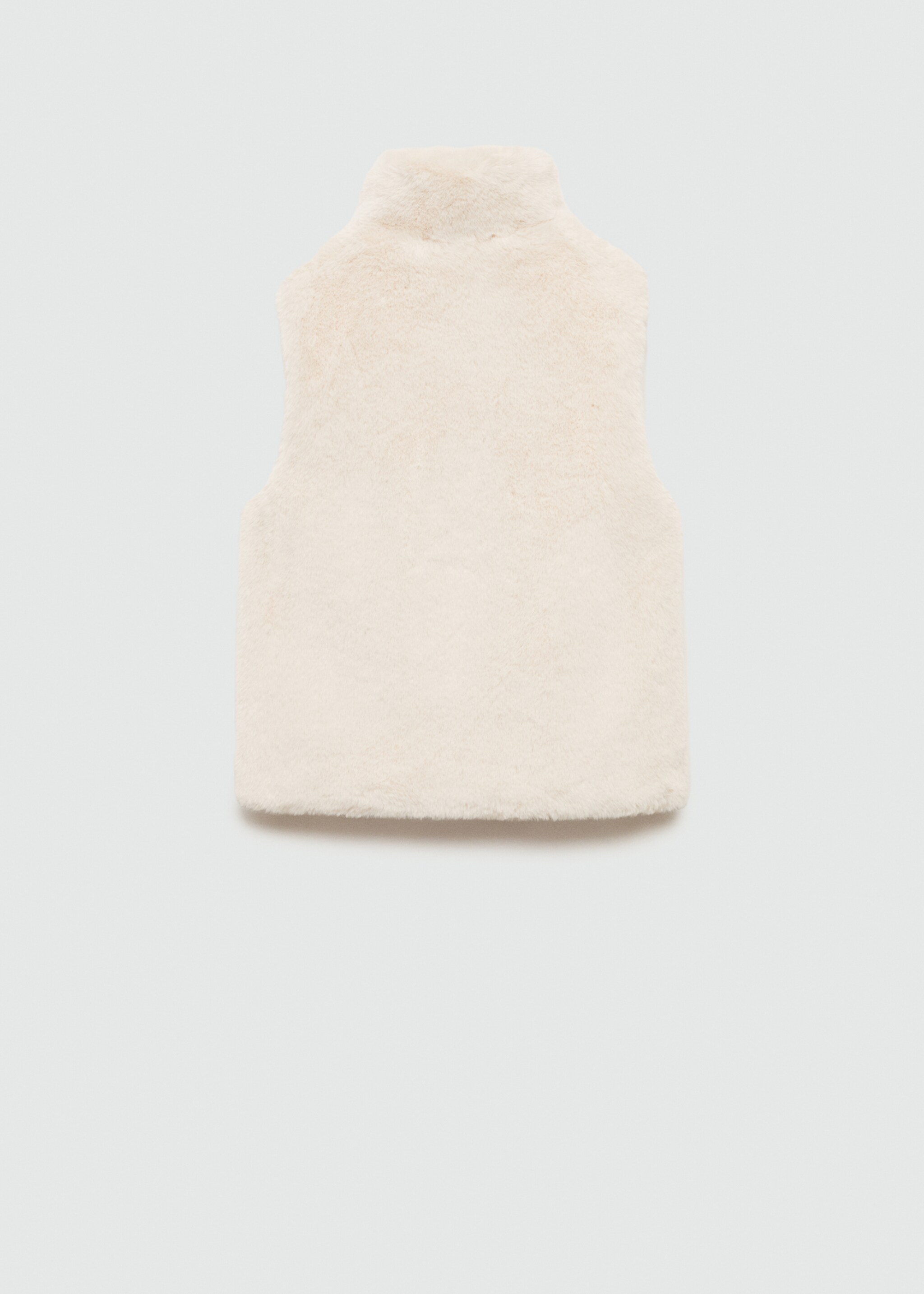 Fur-effect gilet with pockets - Reverse of the article, Ecru. Ref: 77084759-00.