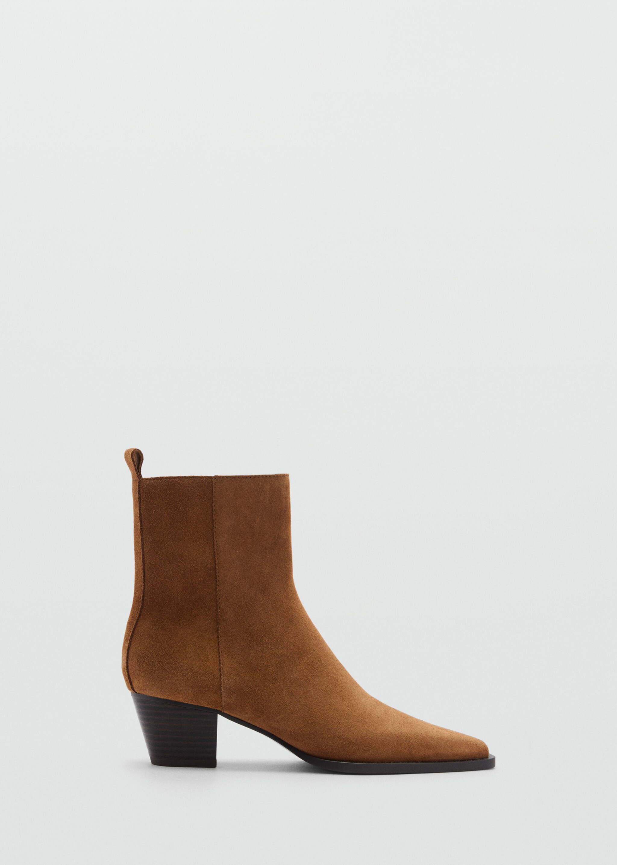 Heel suede ankle boot - Article without model, Medium Brown. Ref: 77084761-00.