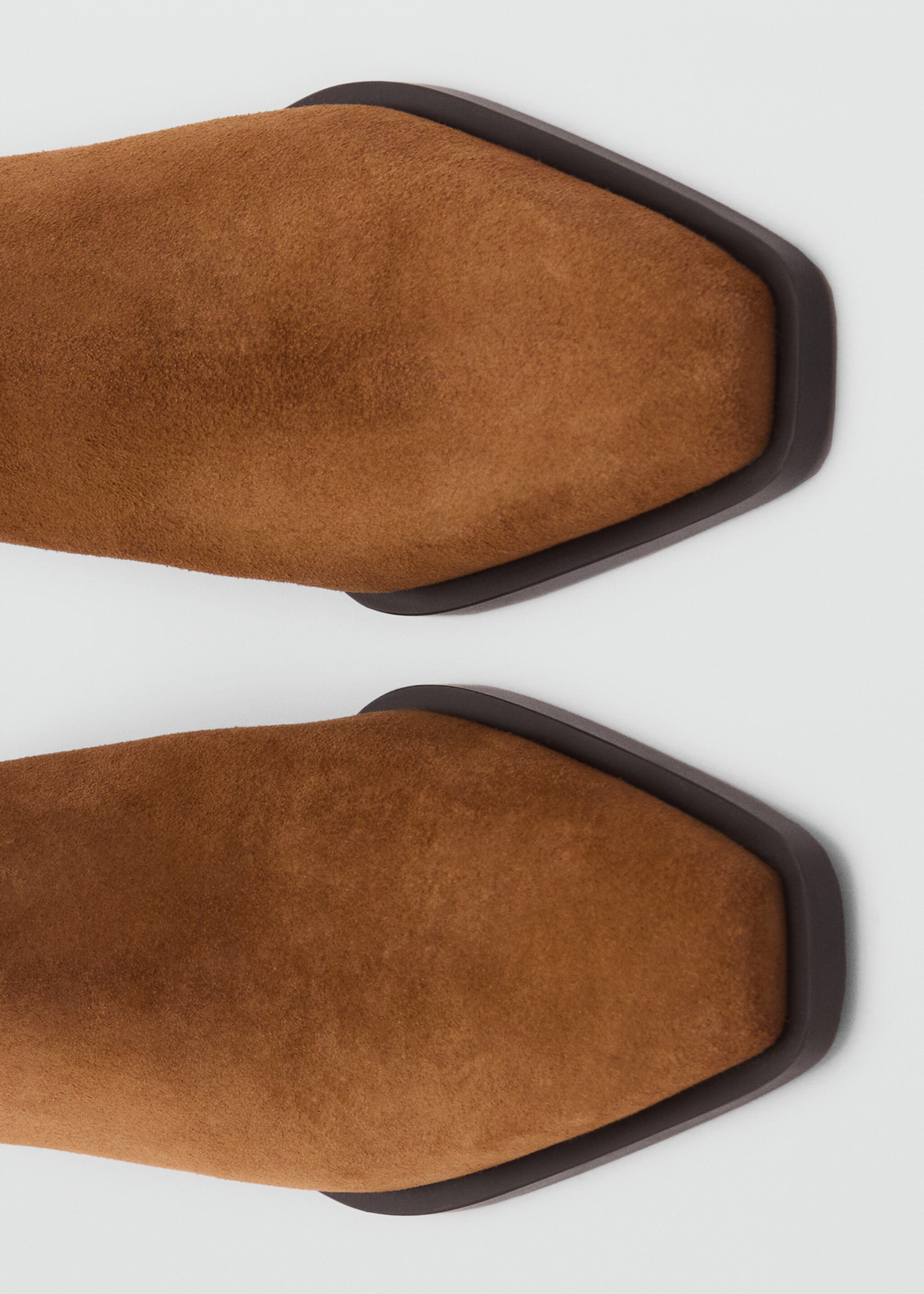Heel suede ankle boot - Details of the article 3, Medium Brown. Ref: 77084761-00.