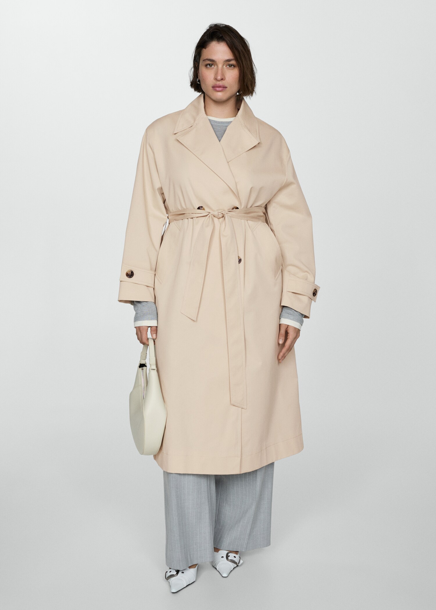 Langer zweireihiger Trenchcoat - Detail des Artikels 3