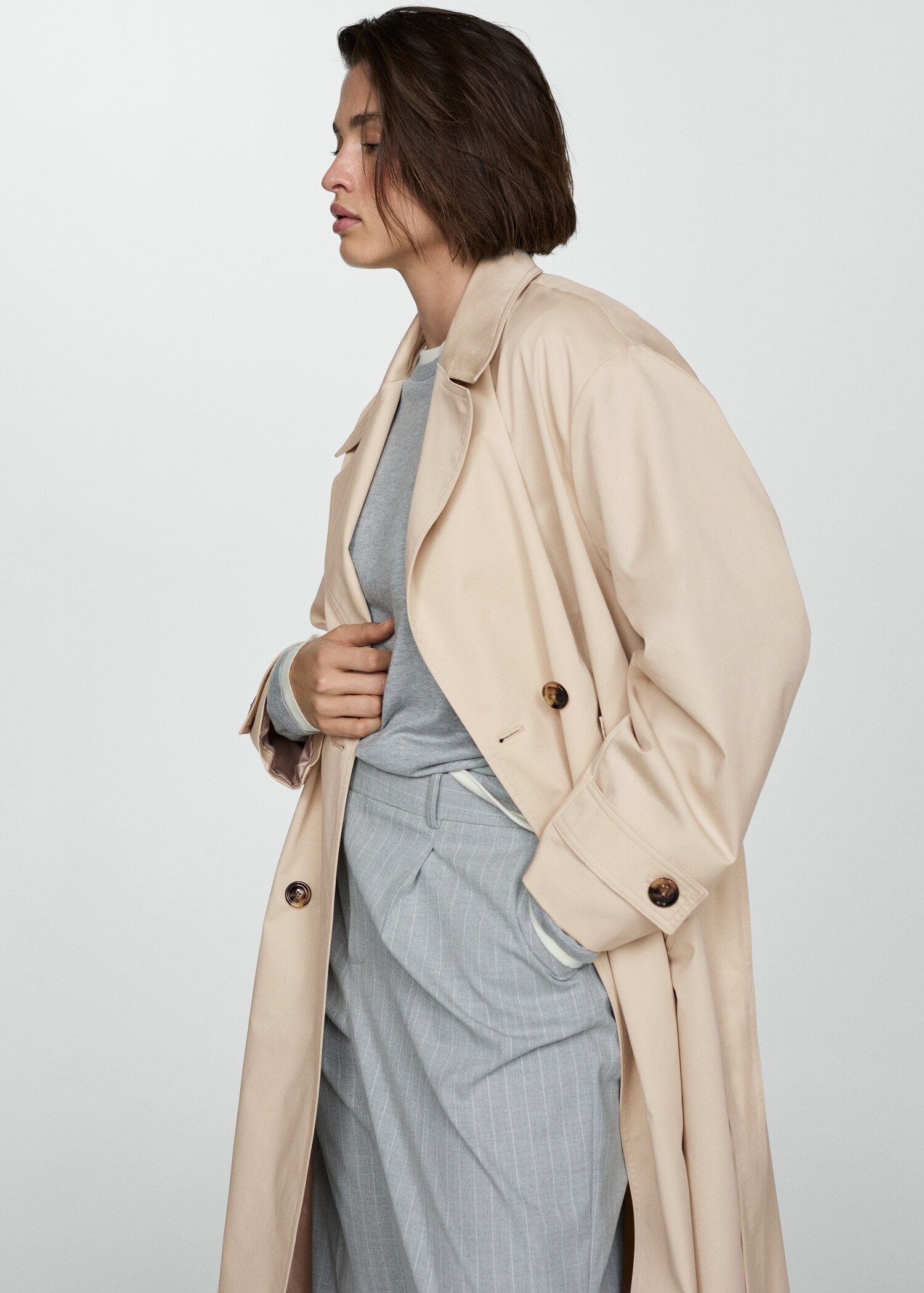 Langer zweireihiger Trenchcoat - Detail des Artikels 5