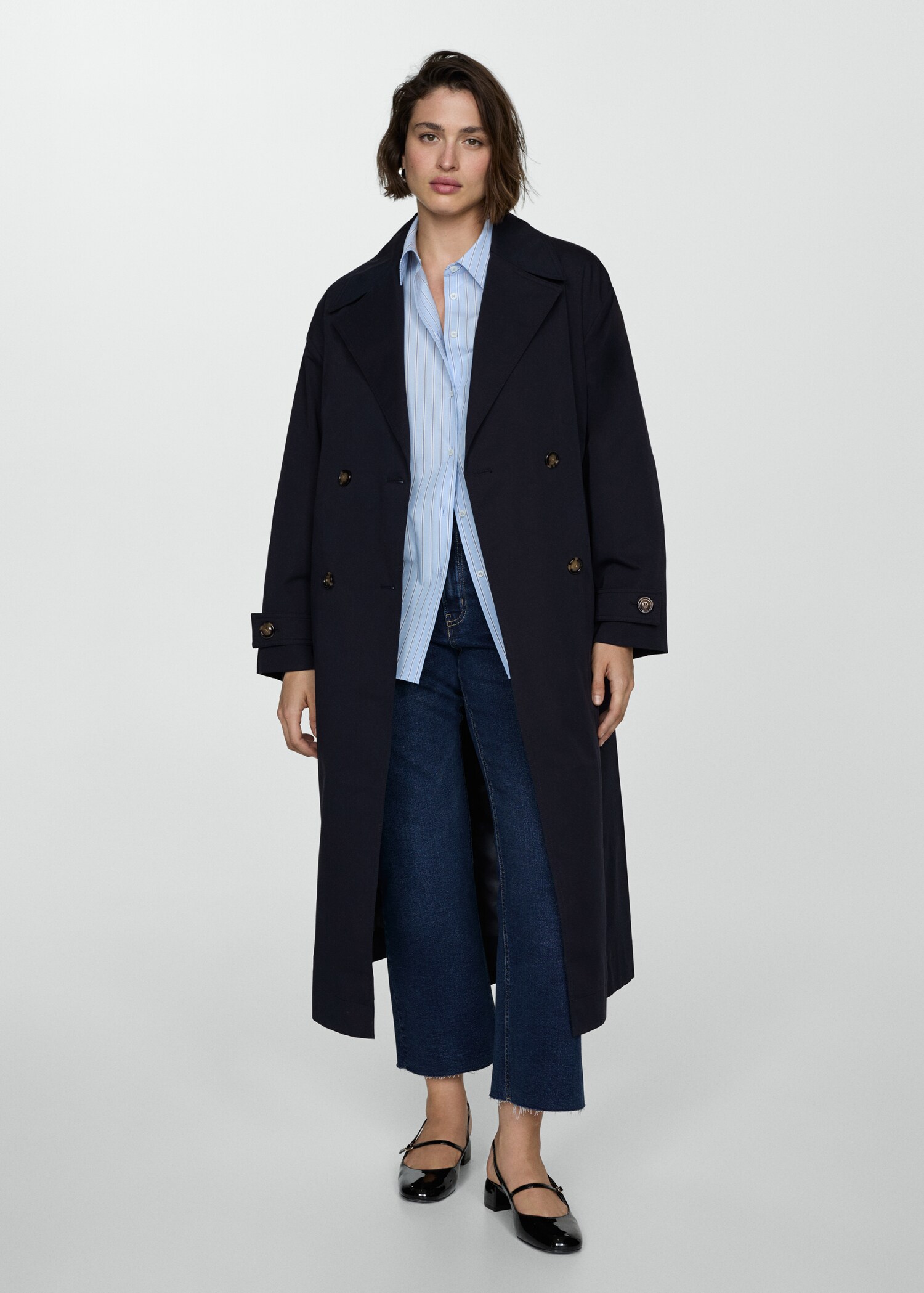 Langer zweireihiger Trenchcoat - Detail des Artikels 3