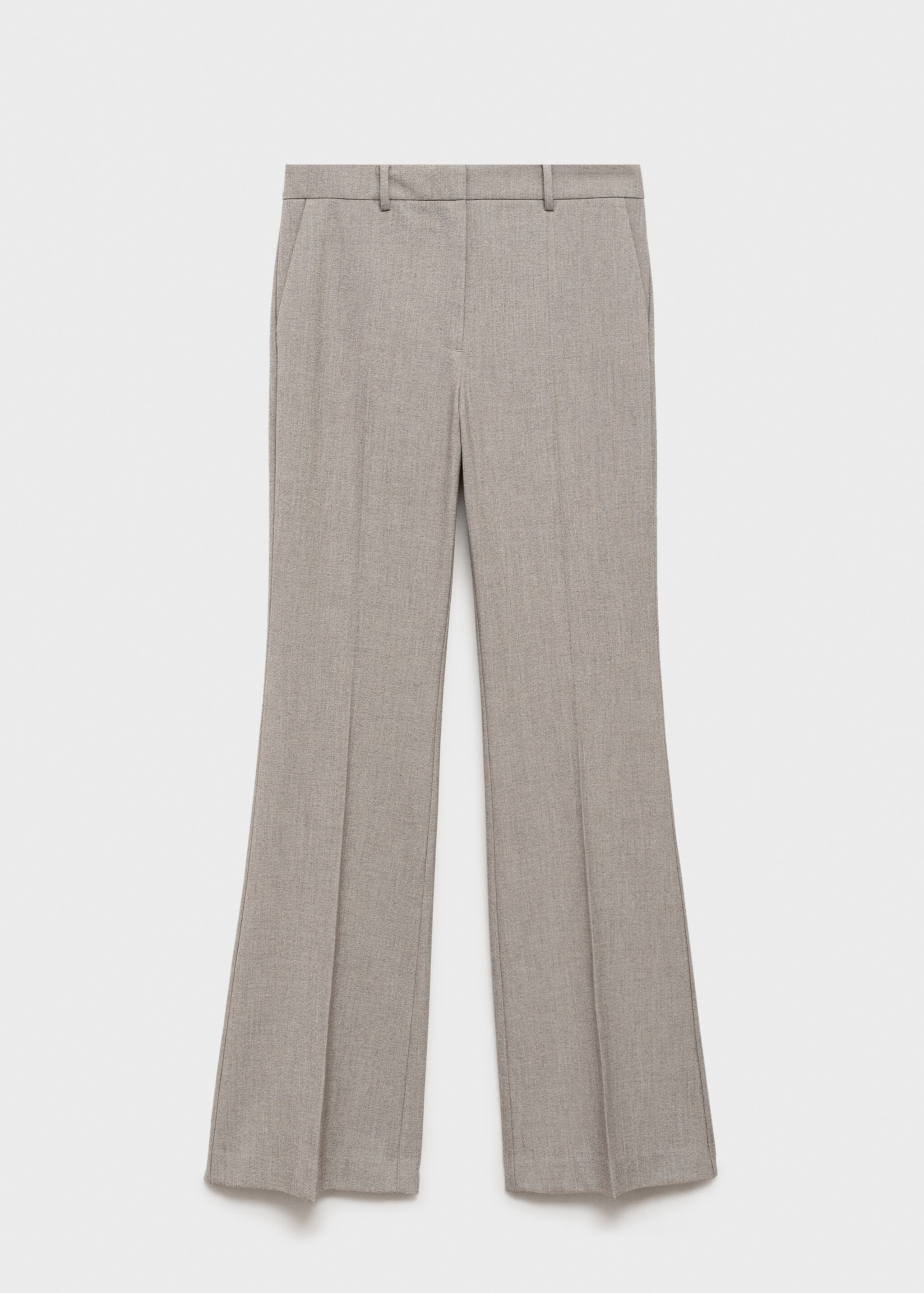 High-waist flared trousers - Article without model, Light Heather Grey. Ref: 77084763-00.