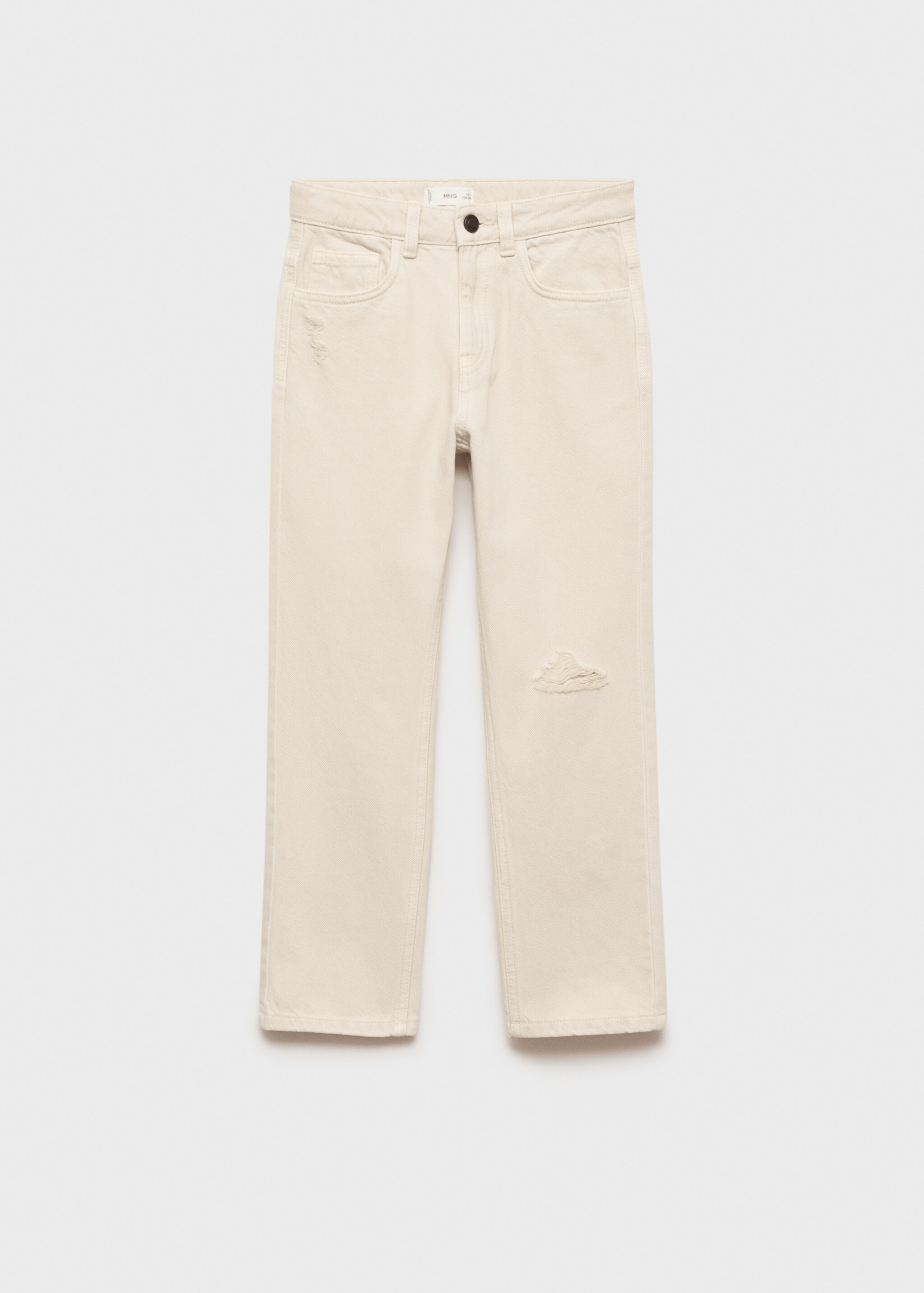Straight-fit jeans met decoratieve scheuren - Artikel zonder model