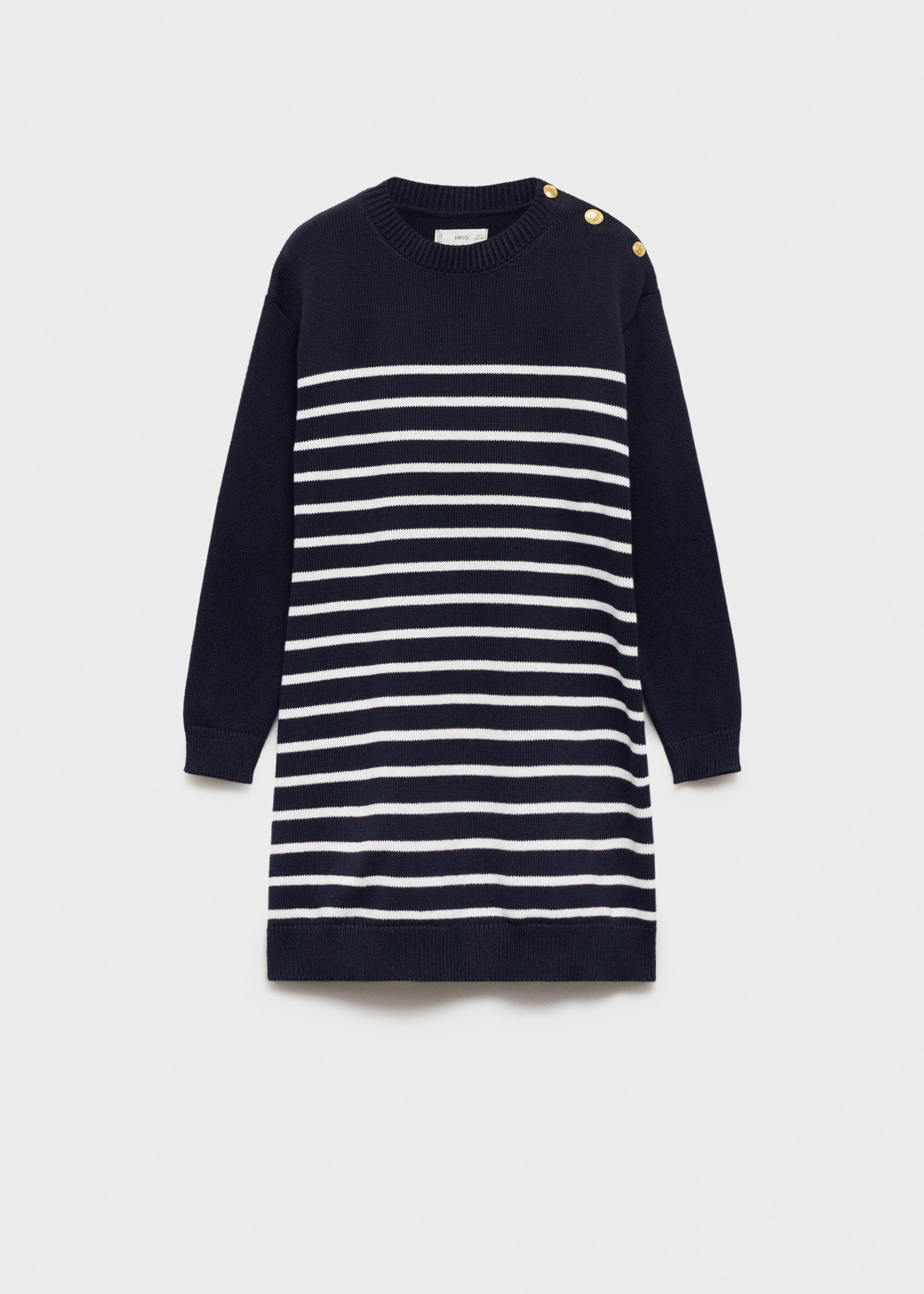 Striped sweater dress - Article without model, Dark Navy. Ref: 77084772-00.