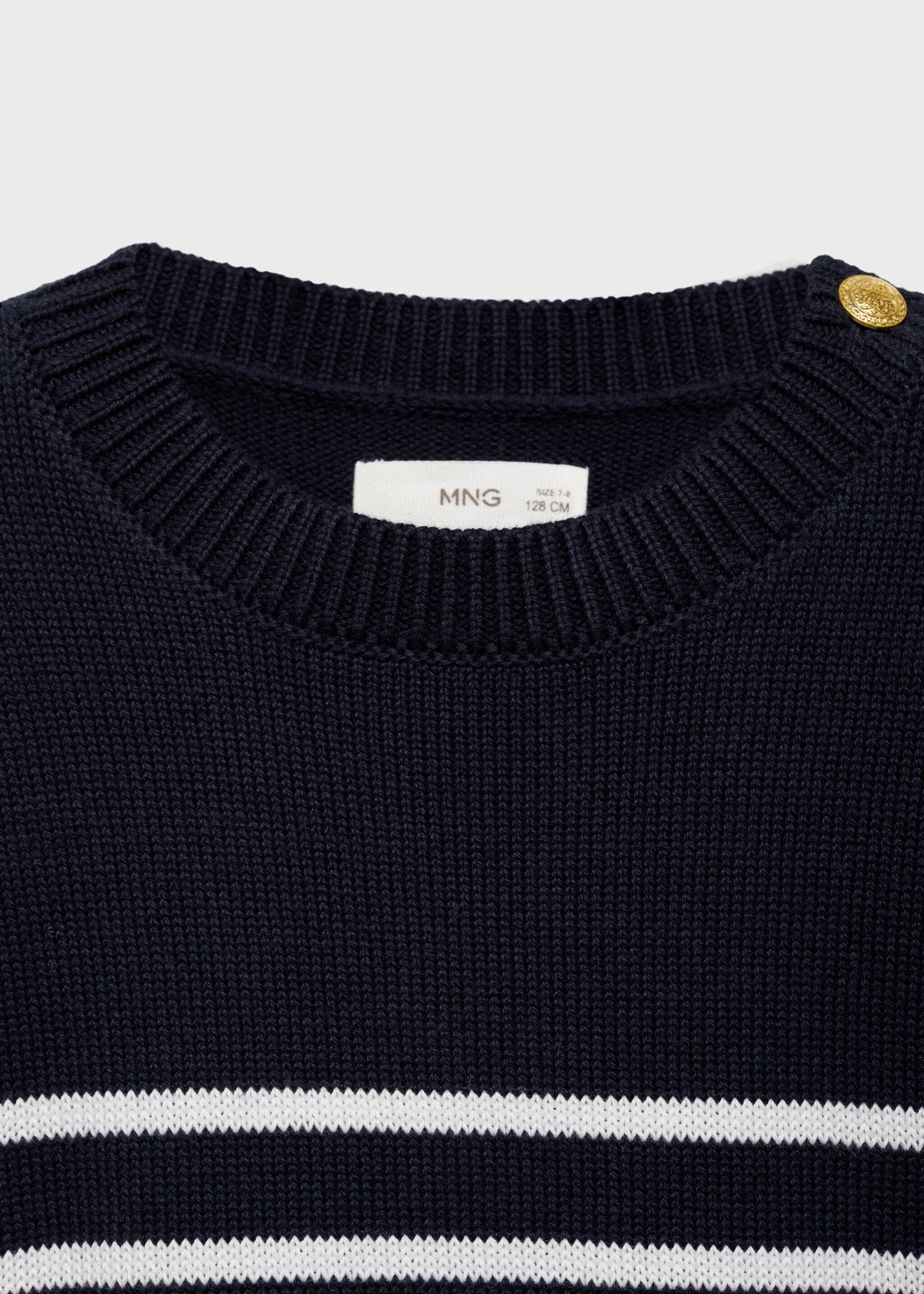 Striped sweater dress - Details of the article 0, Dark Navy. Ref: 77084772-00.