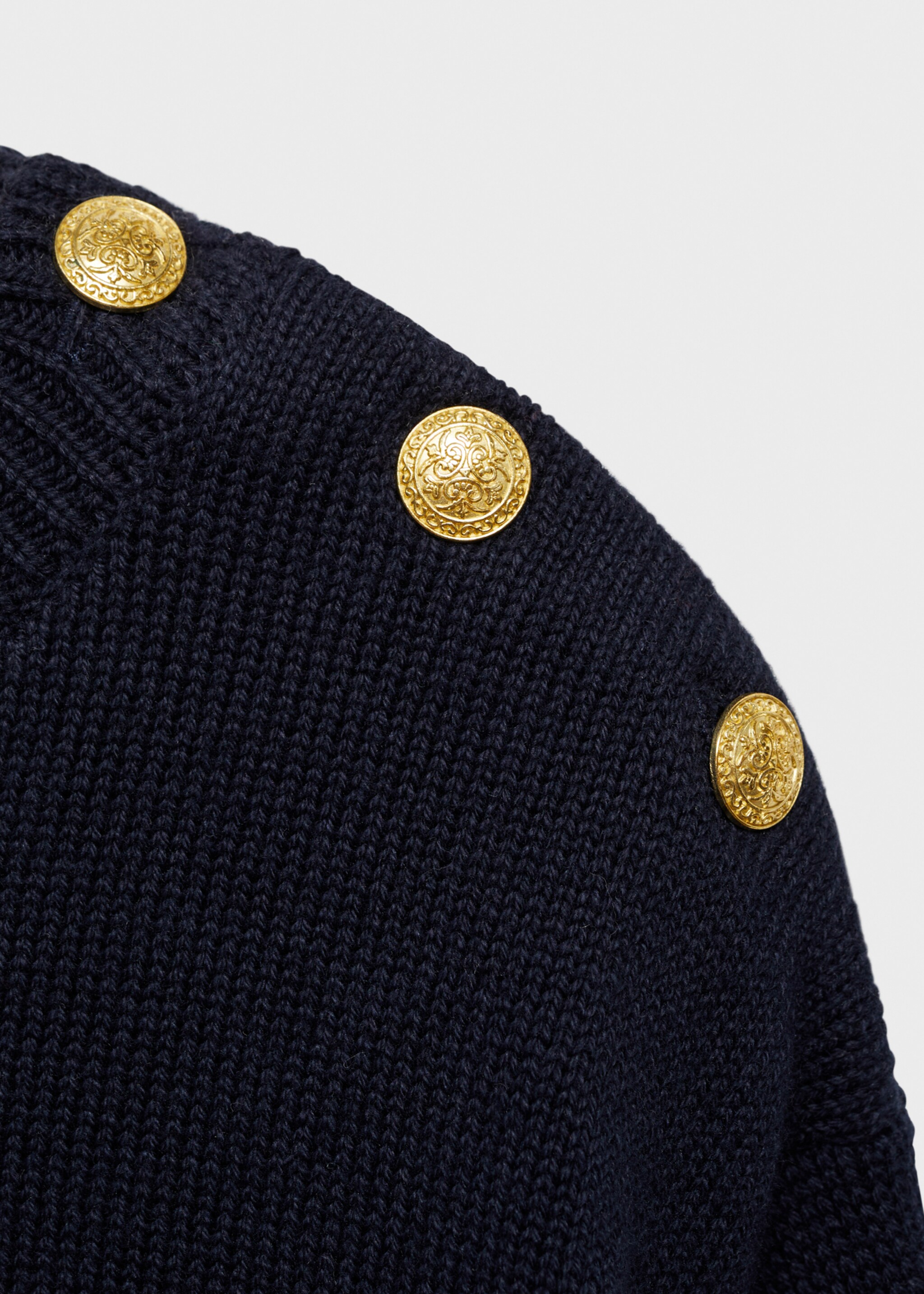Striped sweater dress - Details of the article 8, Dark Navy. Ref: 77084772-00.