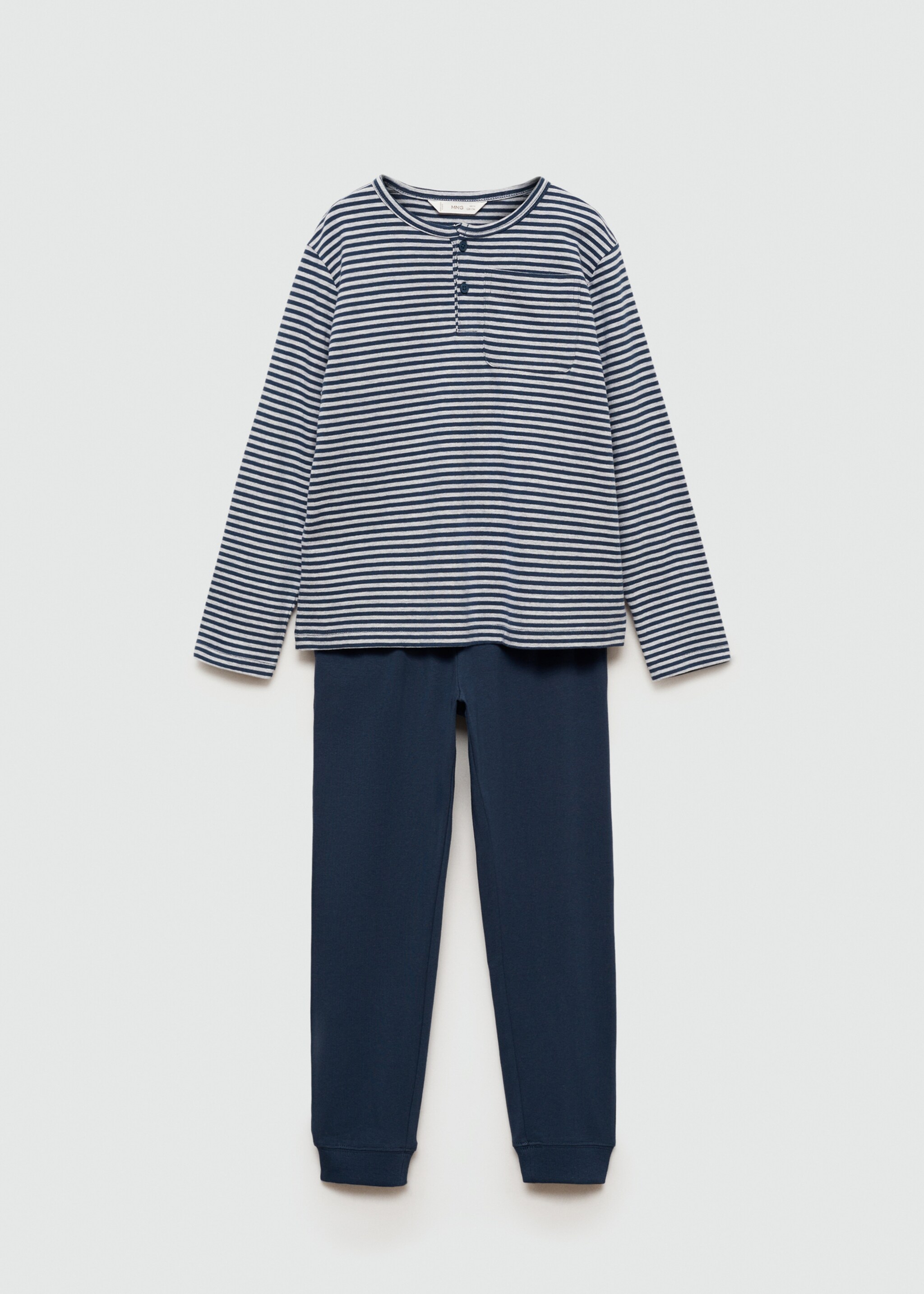 Pijama comprido de algodão às riscas - Artigo sem modelo