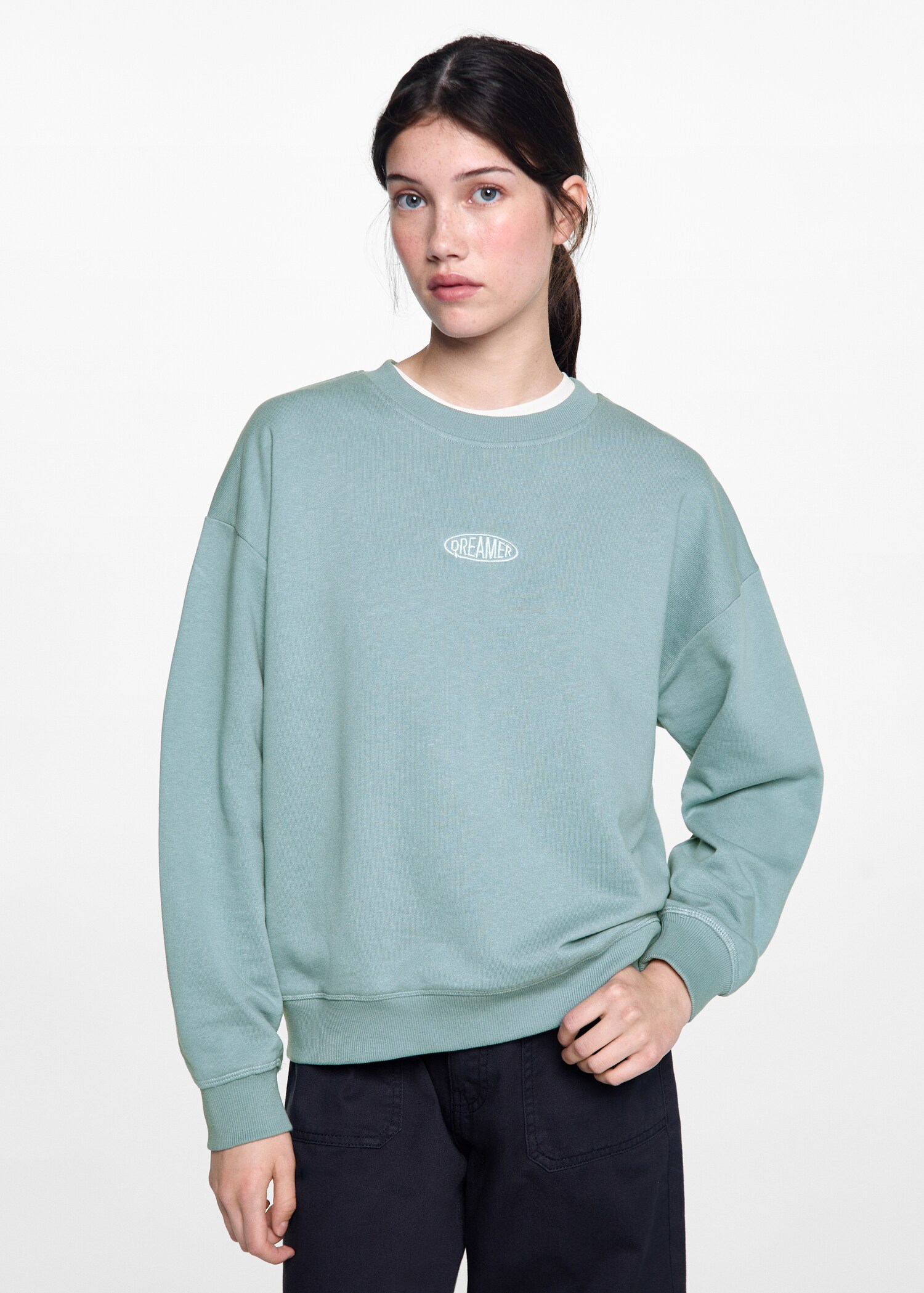 Embroidered message sweatshirt - Medium plane