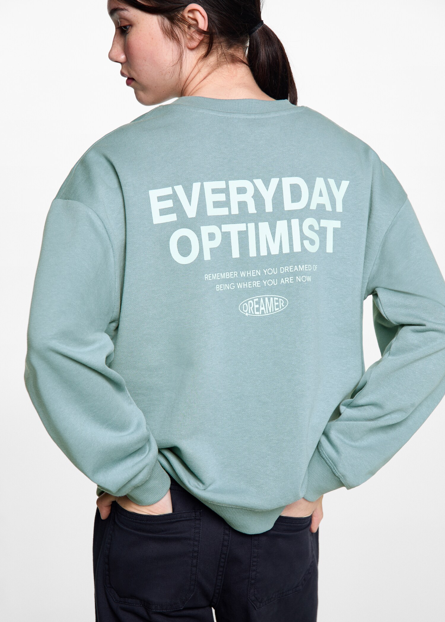 Embroidered message sweatshirt - Reverse of the article