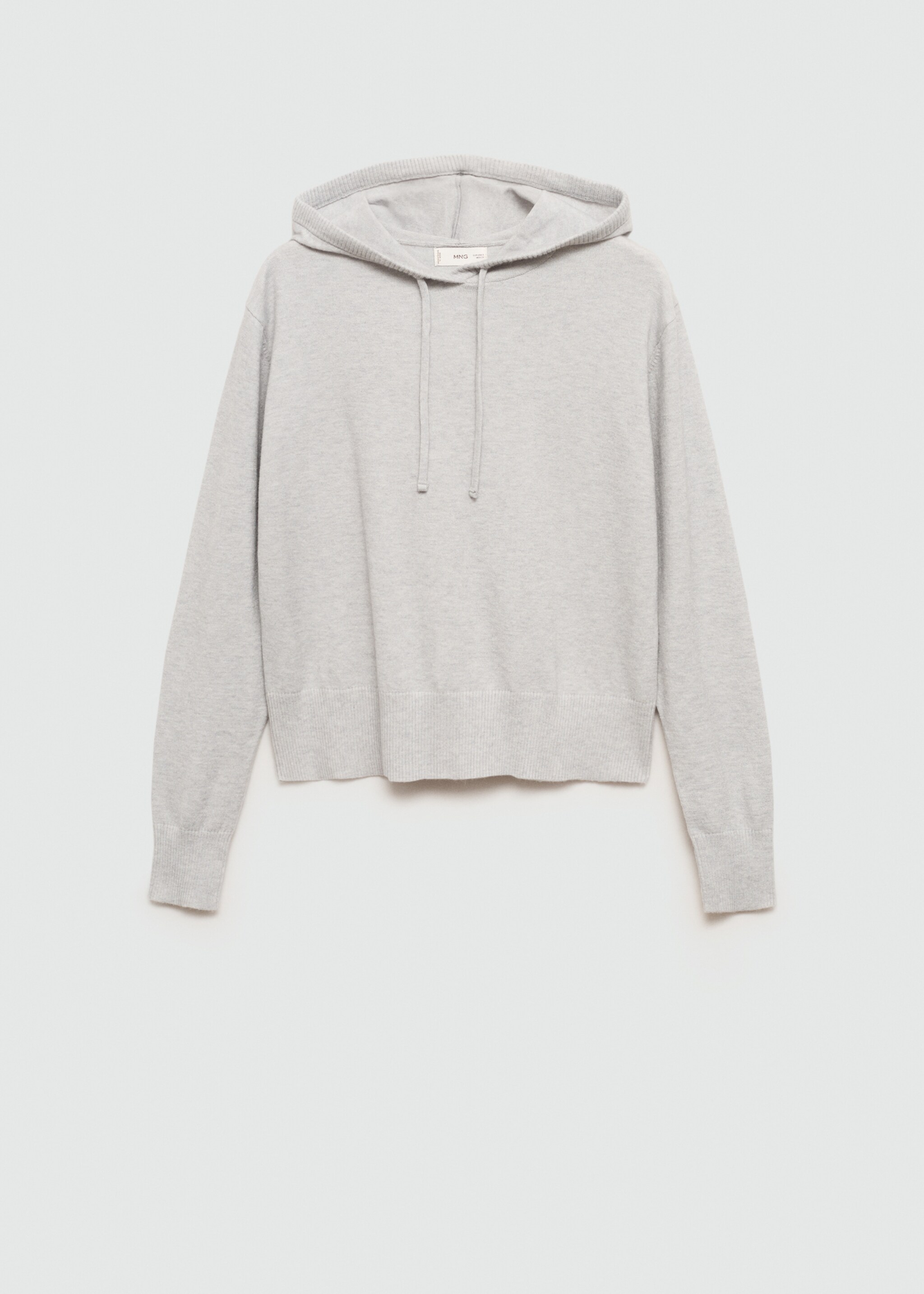 Hooded knit sweater - Article without model, Grey. Ref: 77084785-00.
