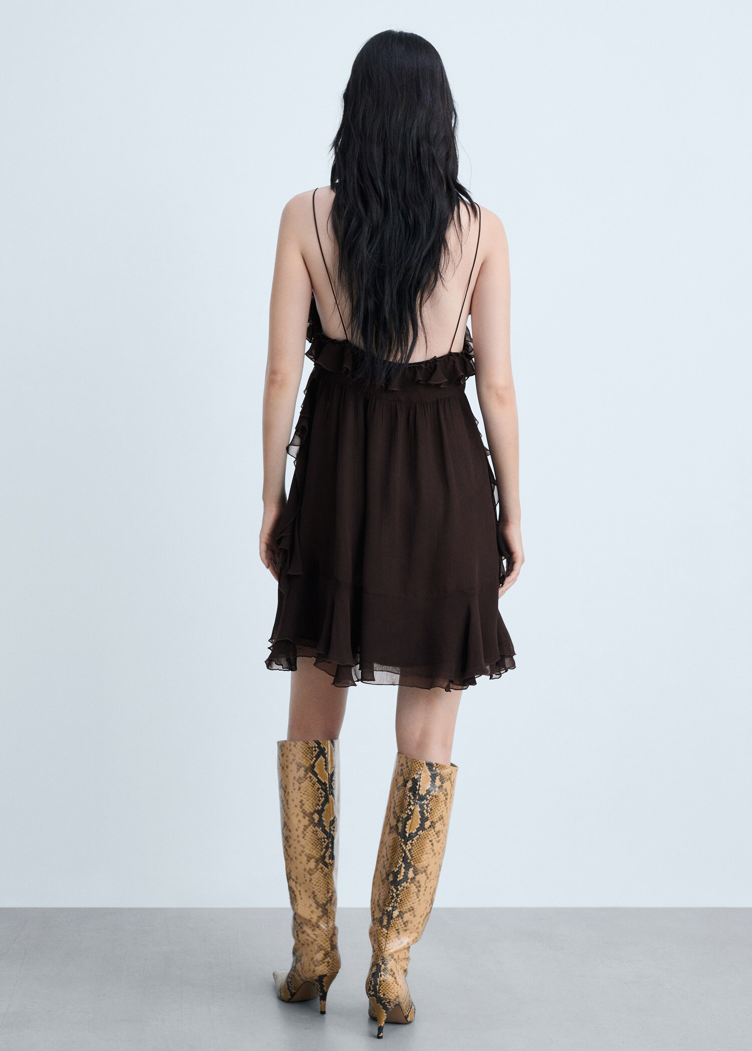 Vestido gasa tirantes volantes - Reverse of the article