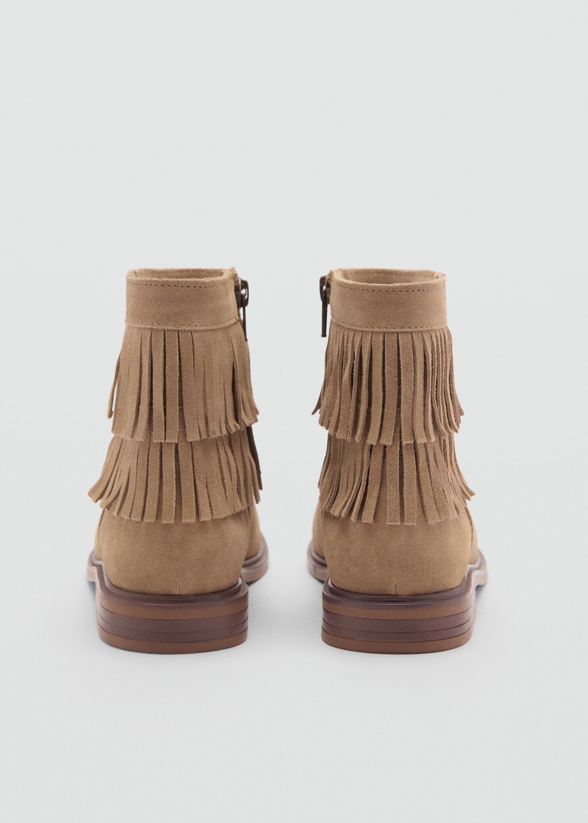 Fringed leather boots - Details of the article 1, Sand. Ref: 77085145-00.
