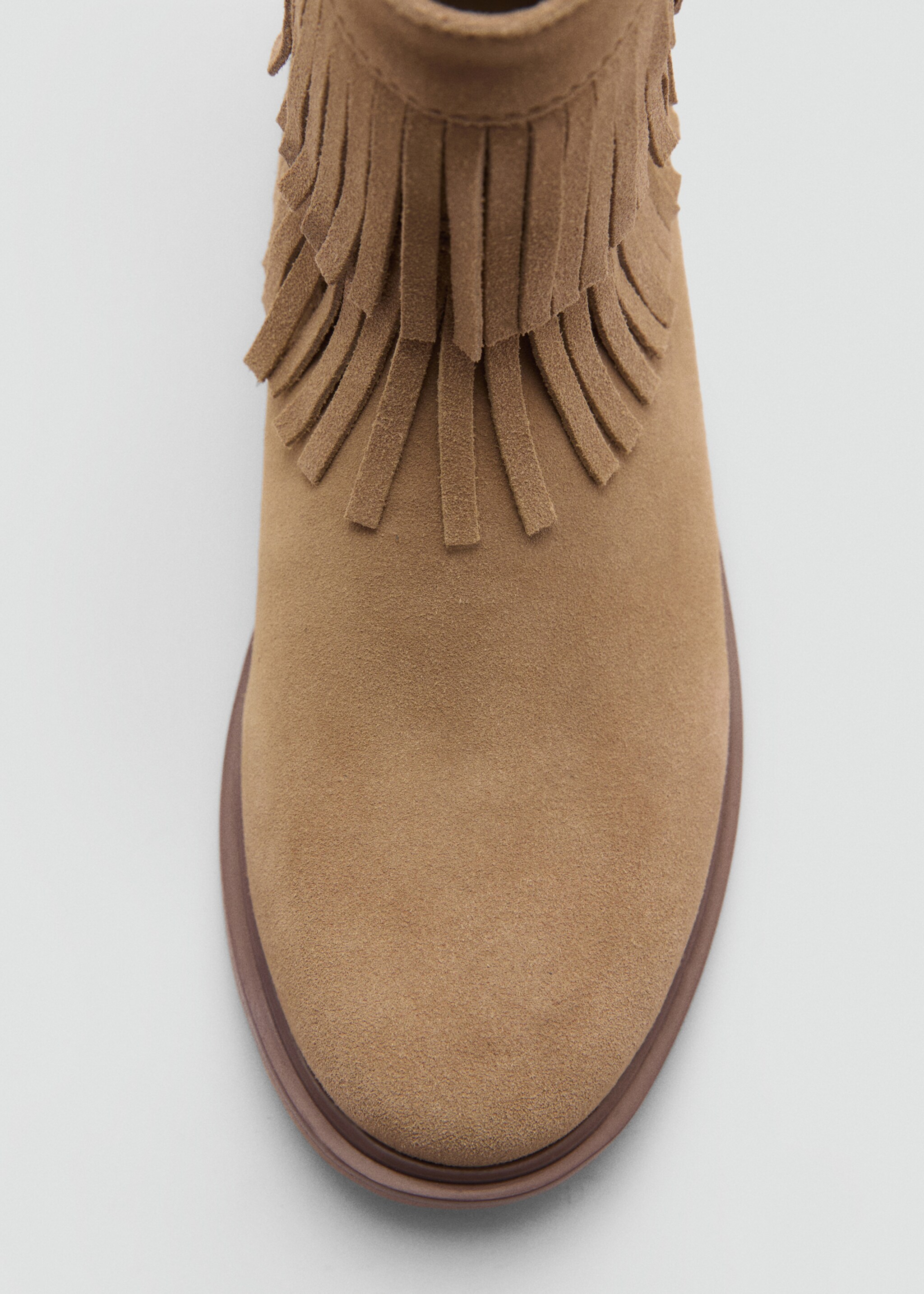 Fringed leather boots - Details of the article 2, Sand. Ref: 77085145-00.