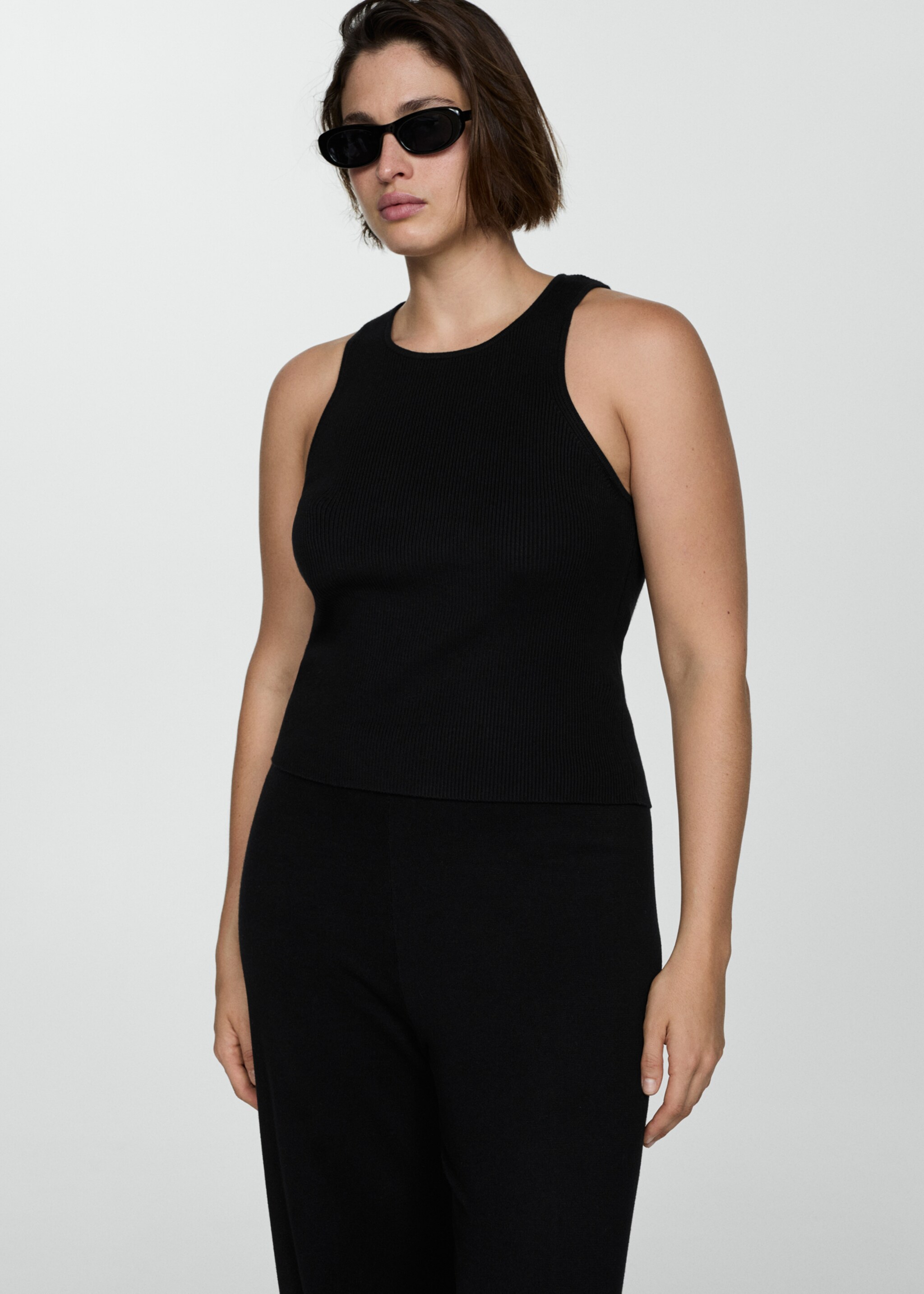 Wideleg-Strickhose - Detail des Artikels 5, Schwarz. Ref: 77085148-00.