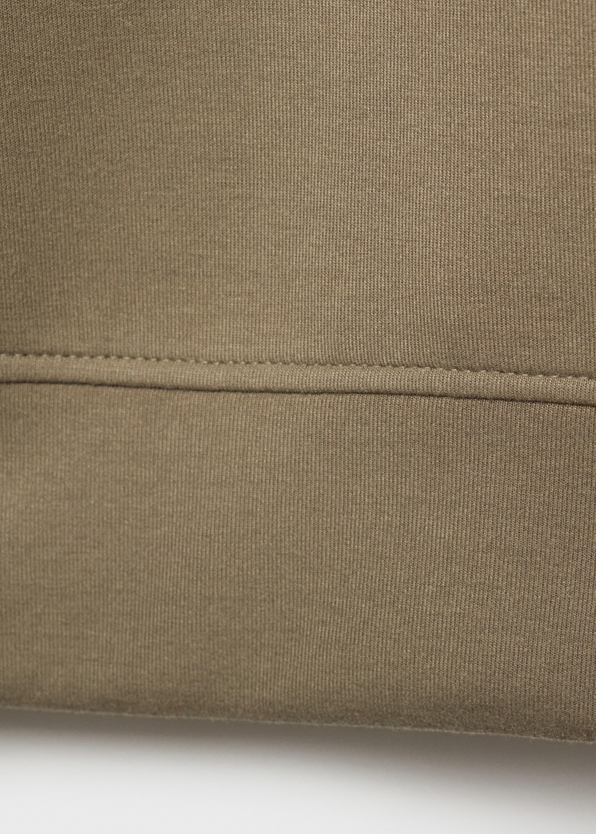 Regular fit sweatshirt-fabric polo shirt - Details of the article 0, Olive Green. Ref: 77085149-00.