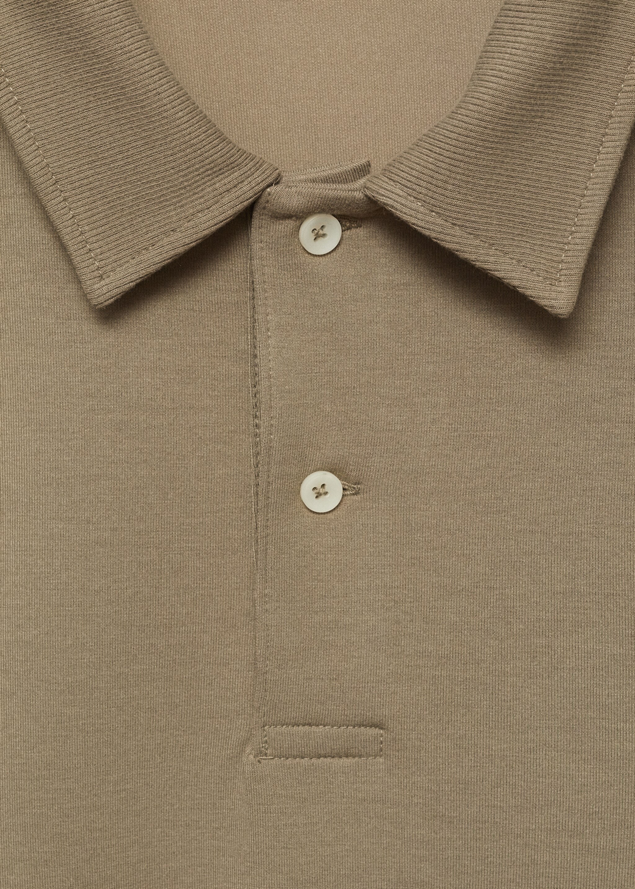 Regular fit sweatshirt-fabric polo shirt - Details of the article 8, Olive Green. Ref: 77085149-00.