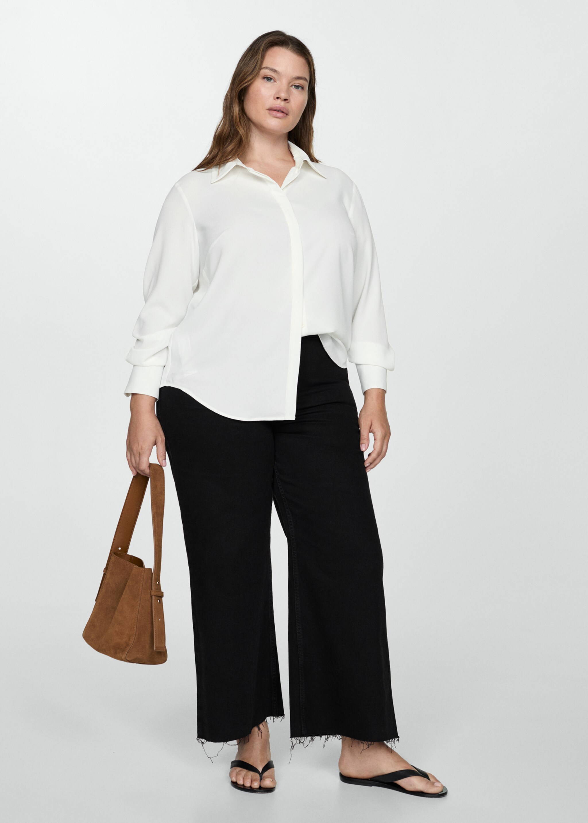 Fluid long-sleeved shirt - Details of the article 3, Off White. Ref: 77085628-00.