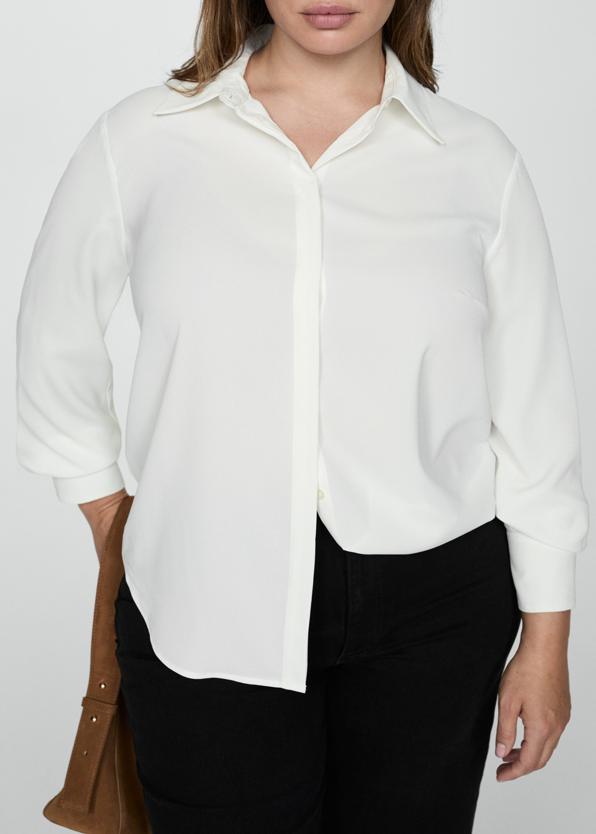 Fluid long-sleeved shirt - Details of the article 5, Off White. Ref: 77085628-00.