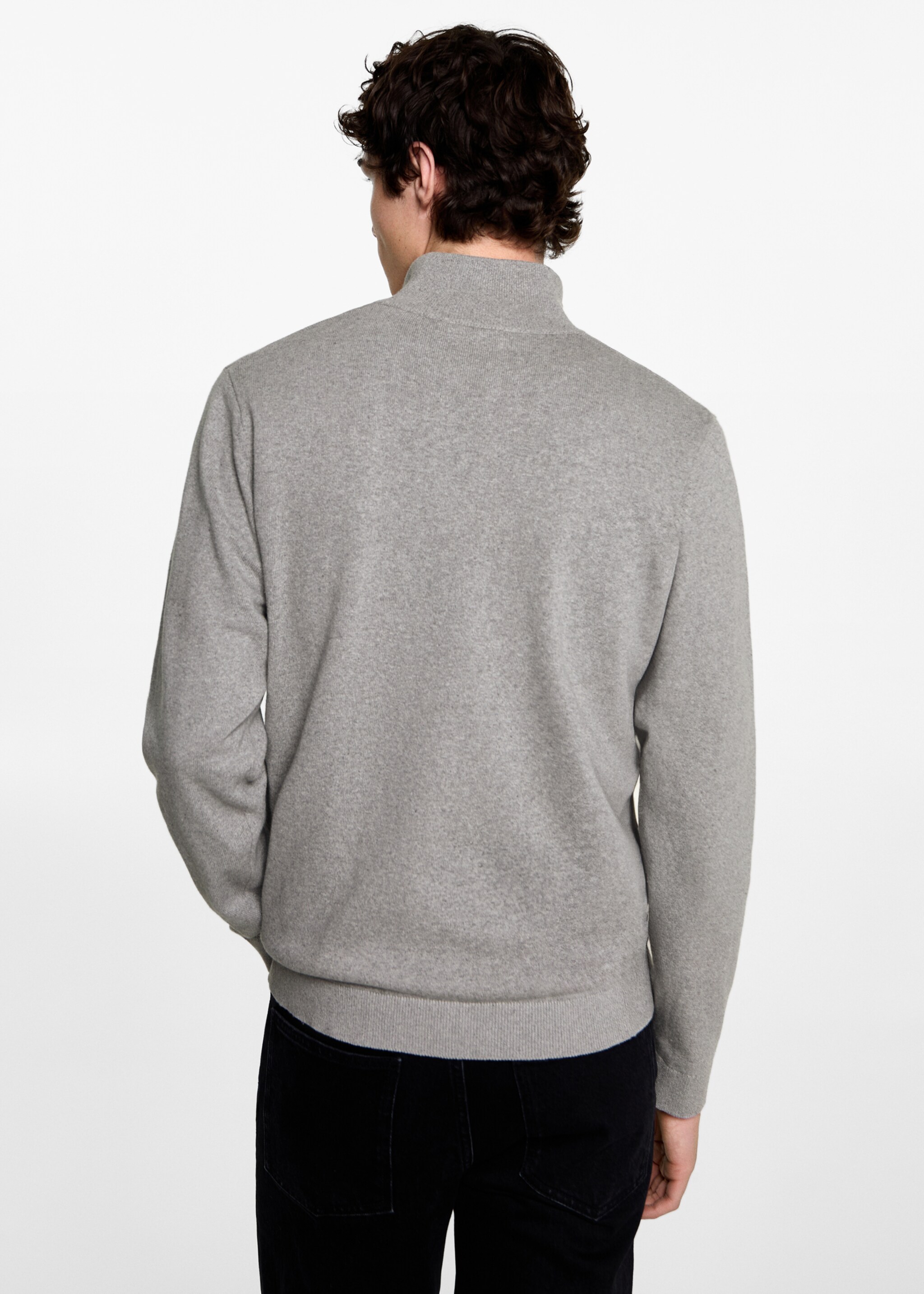 Funnel neck sweater - Reverse of the article, Grey. Ref: 77085632-00.
